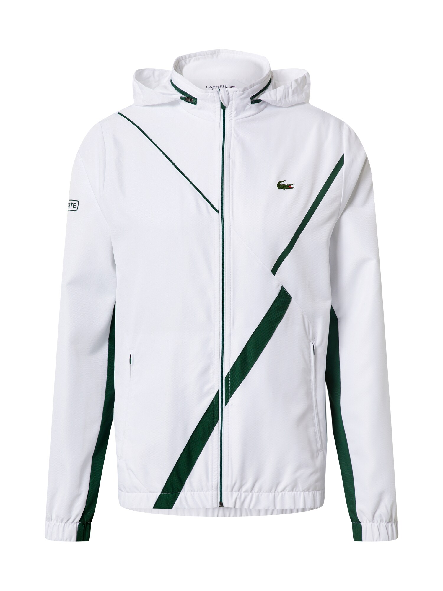 Lacoste Sport Sportinė striukė 'Taffetas Diamante'  žalia / balta
