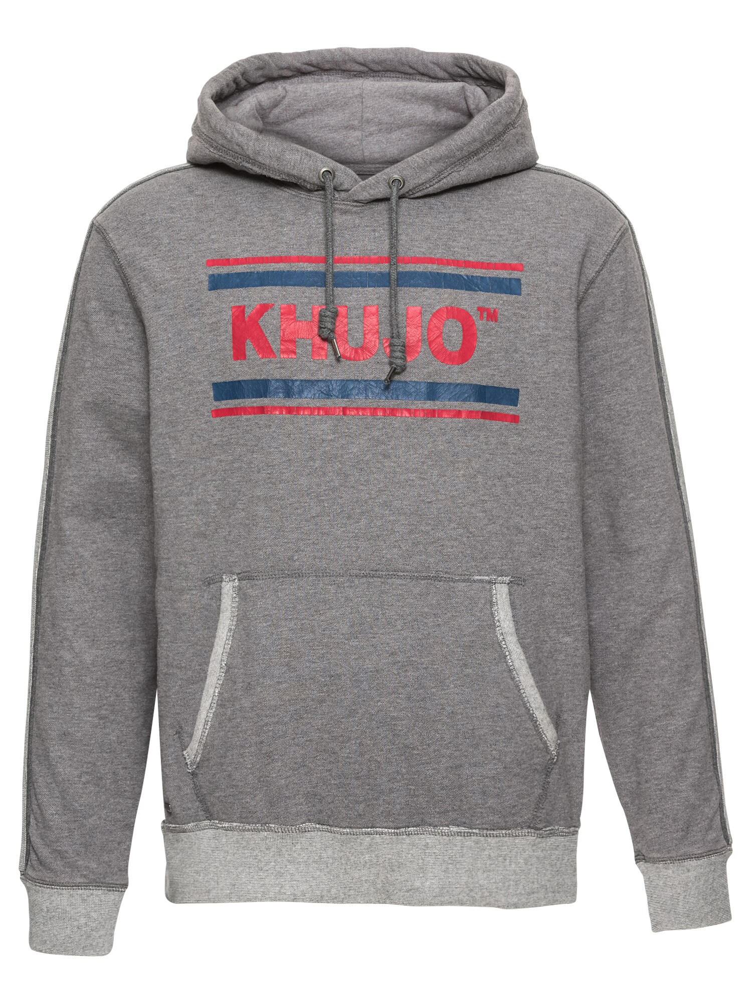 Khujo Heren Sweatshirt Viggo Grijs Rood khujo kopen in de aanbieding