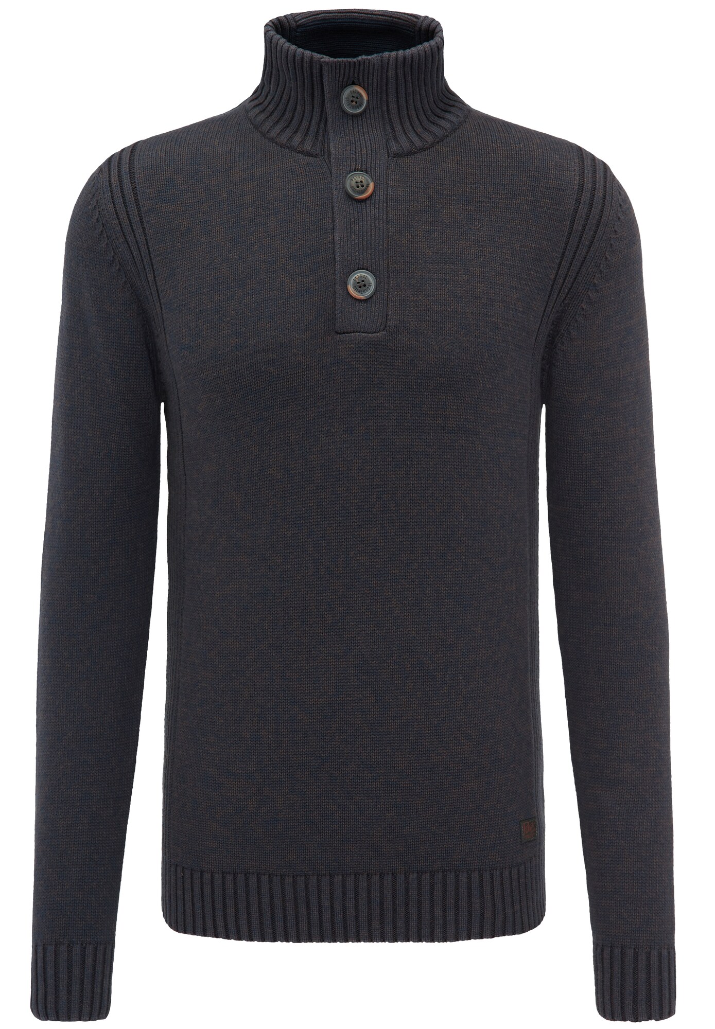 Petrol Industries Heren Trui Zwart Gemeleerd petrol industries kopen in de aanbieding