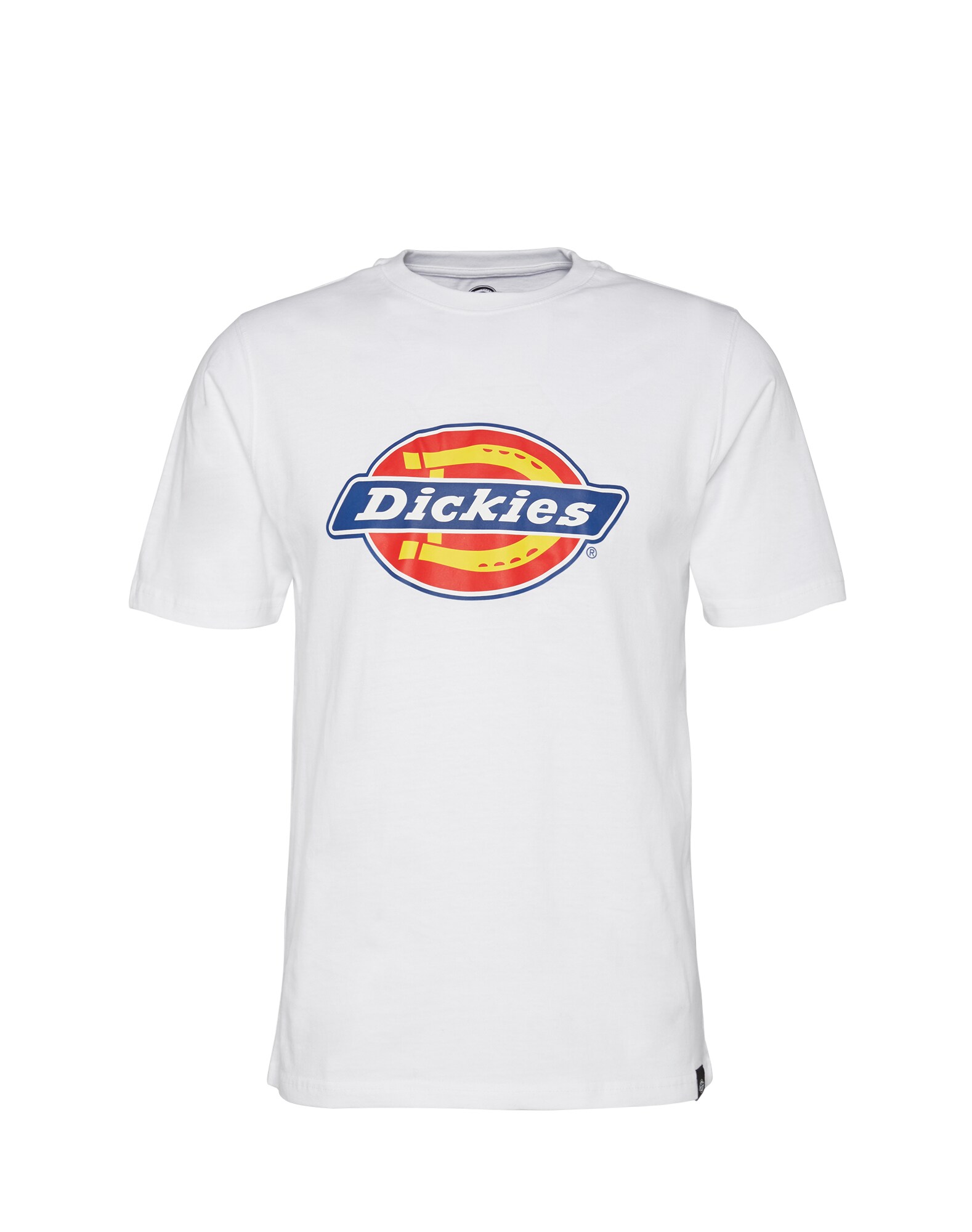 DICKIES Marškinėliai 'Horseshoe'  tamsiai mėlyna / geltona / ugnies raudona / balta