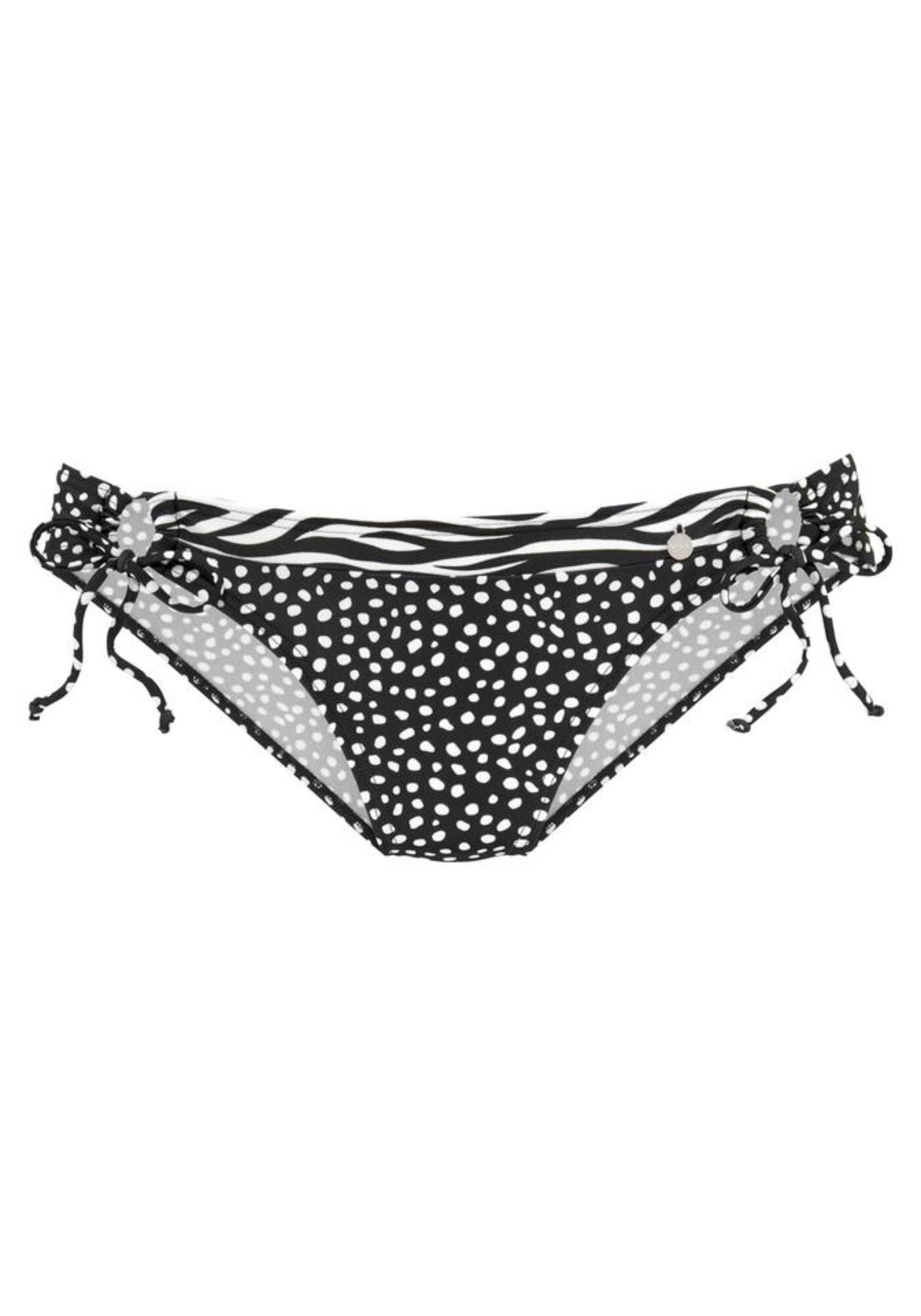 LASCANA Bikinio kelnaitės  juoda / balta
