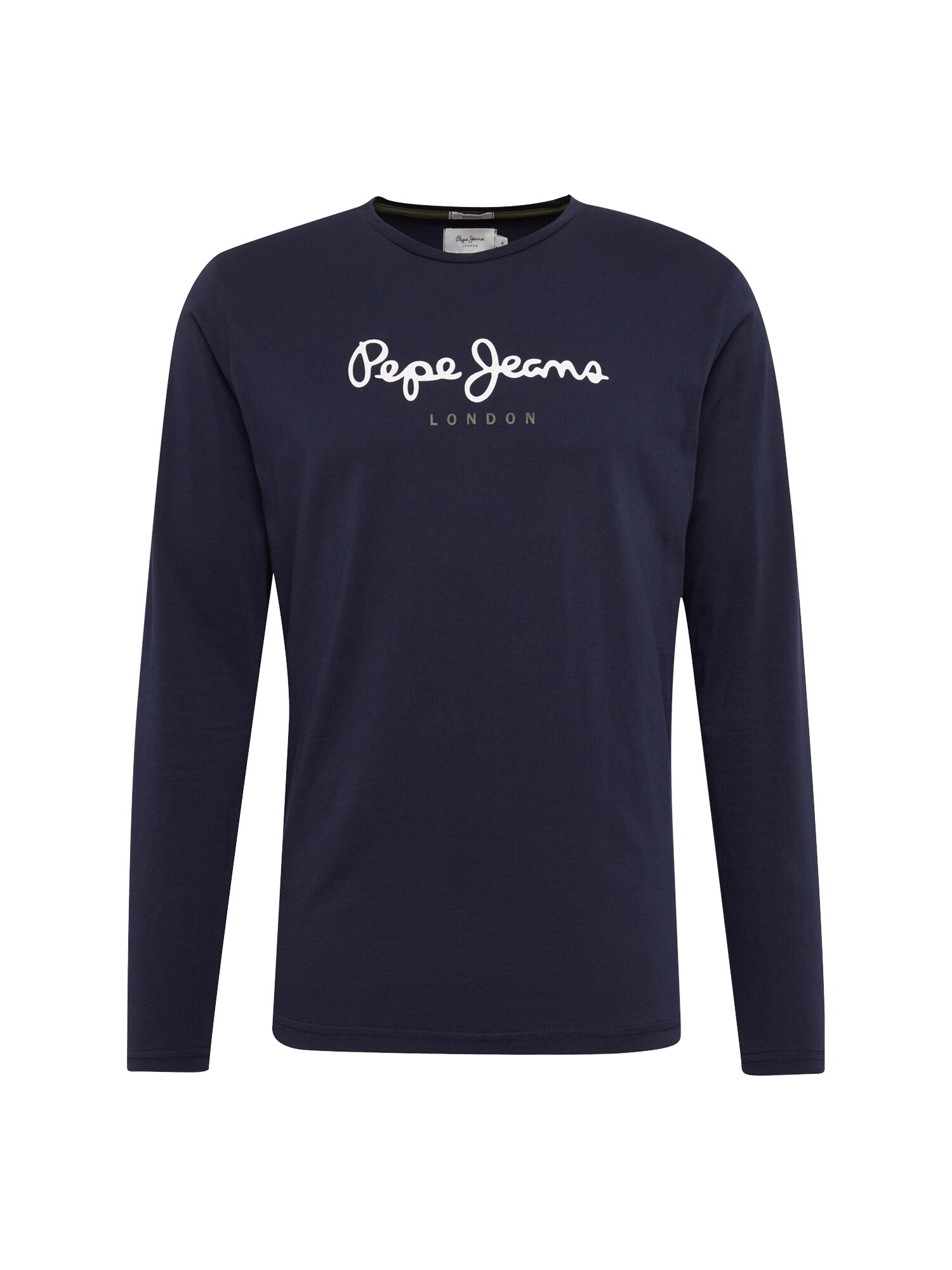 Pepe Jeans Heren Shirt Eggo Long Donkerblauw Wit pepe jeans kopen in de aanbieding