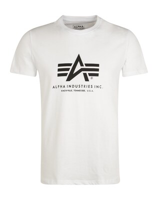 ALPHA INDUSTRIES Camiseta  negro / blanco
