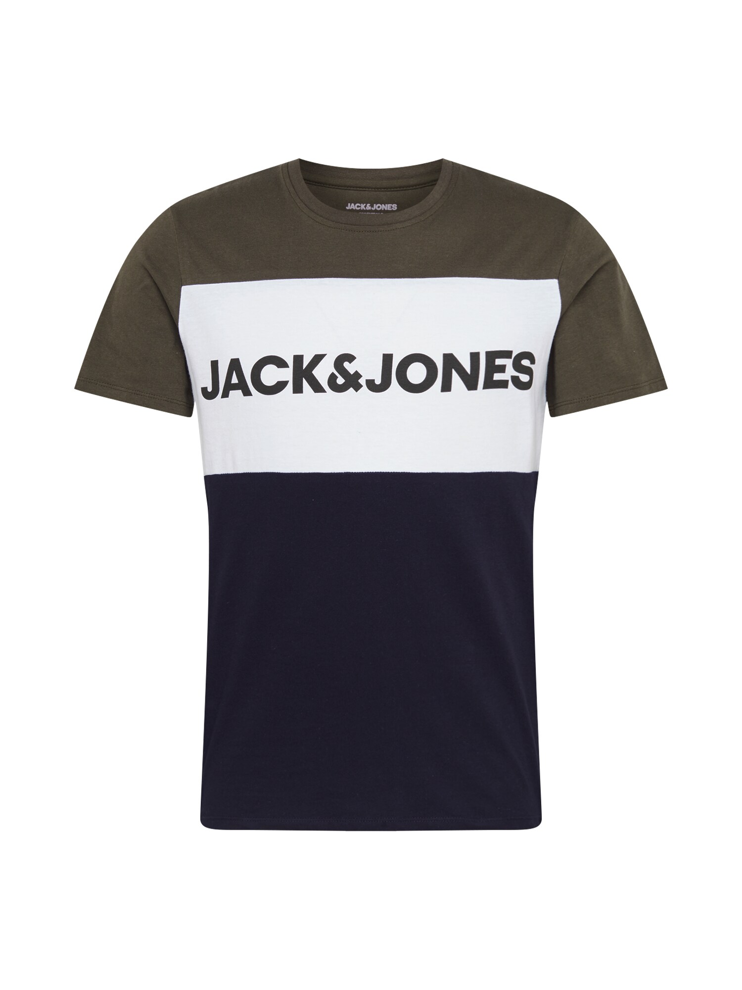 JACK & JONES Marškinėliai 'Noos'  tamsiai mėlyna / tamsiai žalia / balta