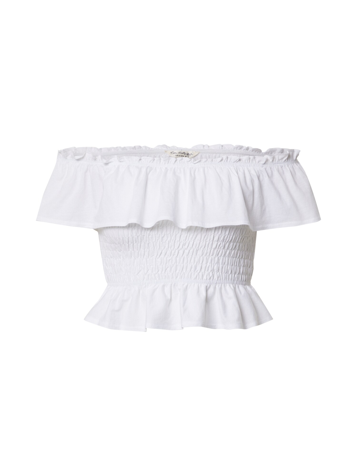 Miss Selfridge Marškinėliai 'SHORT SLEEVED SHIRRED BARDOT'  balta