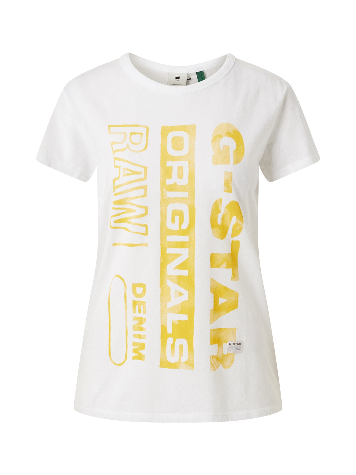 G-Star RAW Marškinėliai 'Graphic Gyre'  geltona / balta
