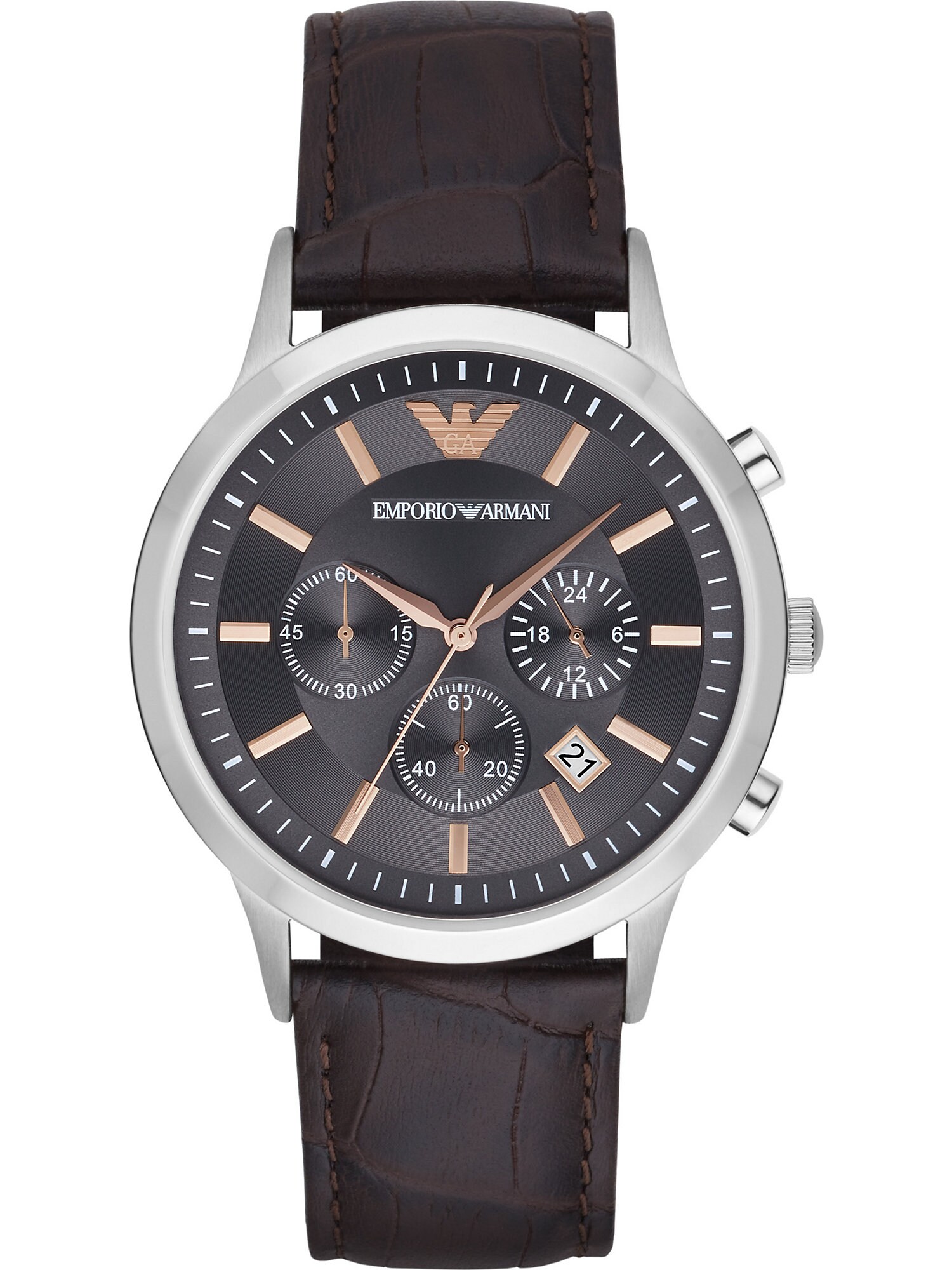 Emporio Armani Chronograph dunkelbraun / silber