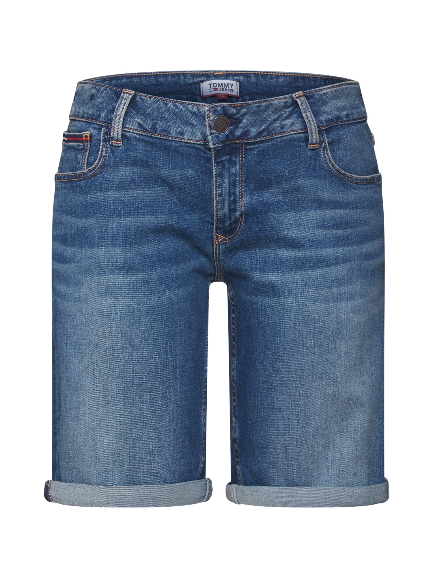 Tommy Jeans Dames Classic Denim Longer Short Blauw tommy jeans kopen in de aanbieding