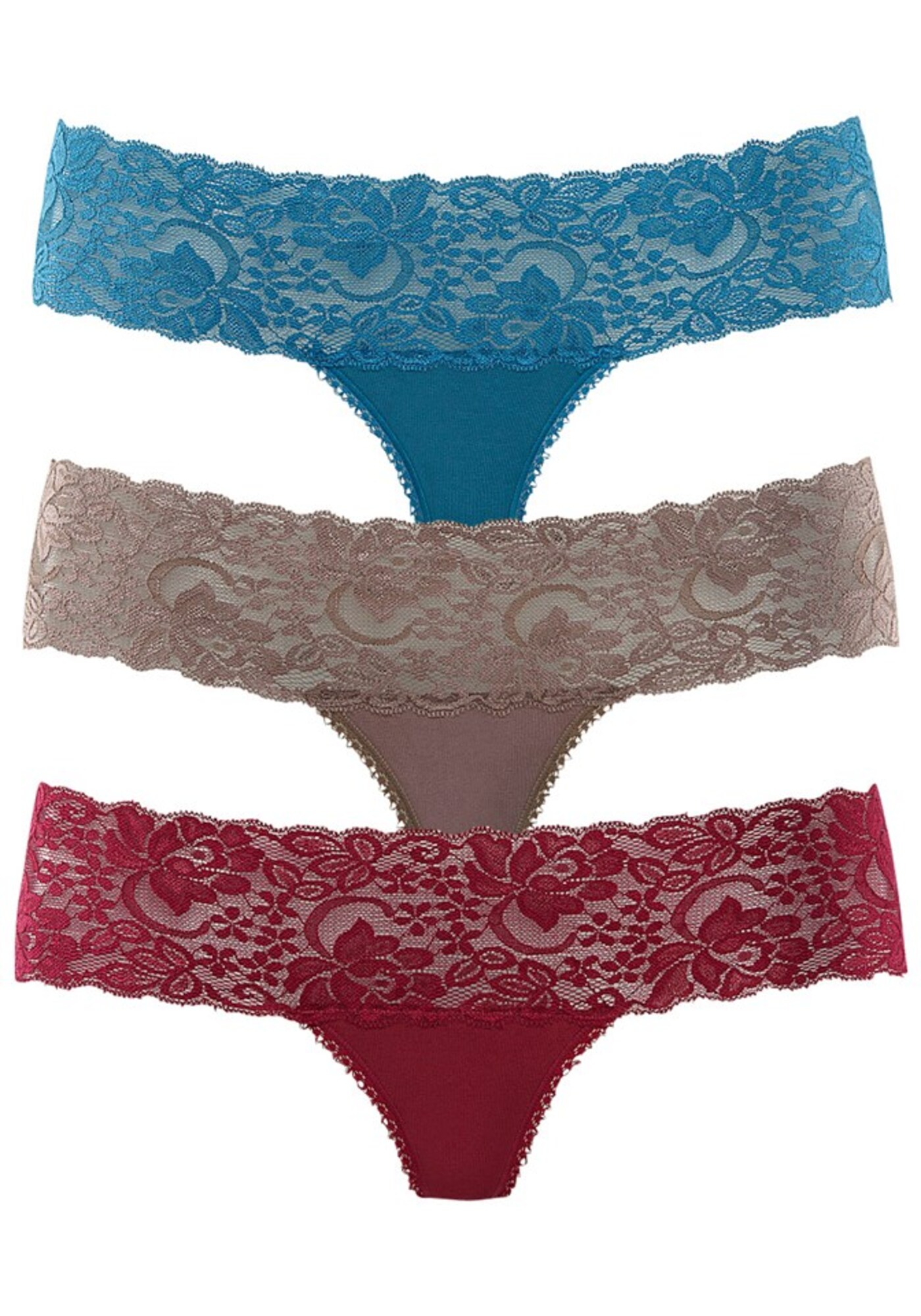 VIVANCE Tanga  gri taupe / verde petrol / roșu bordeaux