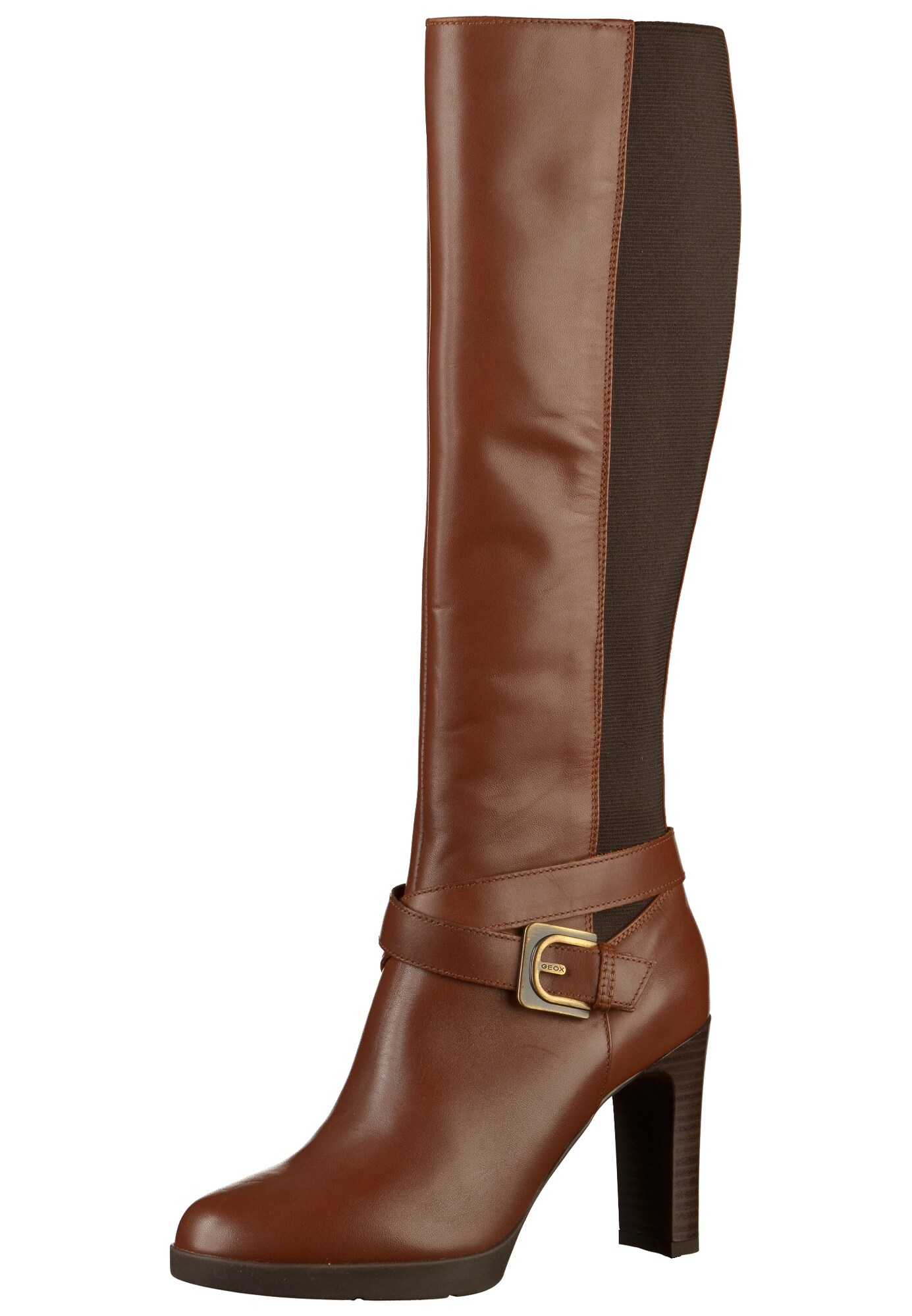 Geox Dames Laarzen Karamel Zwart geox kopen in de aanbieding