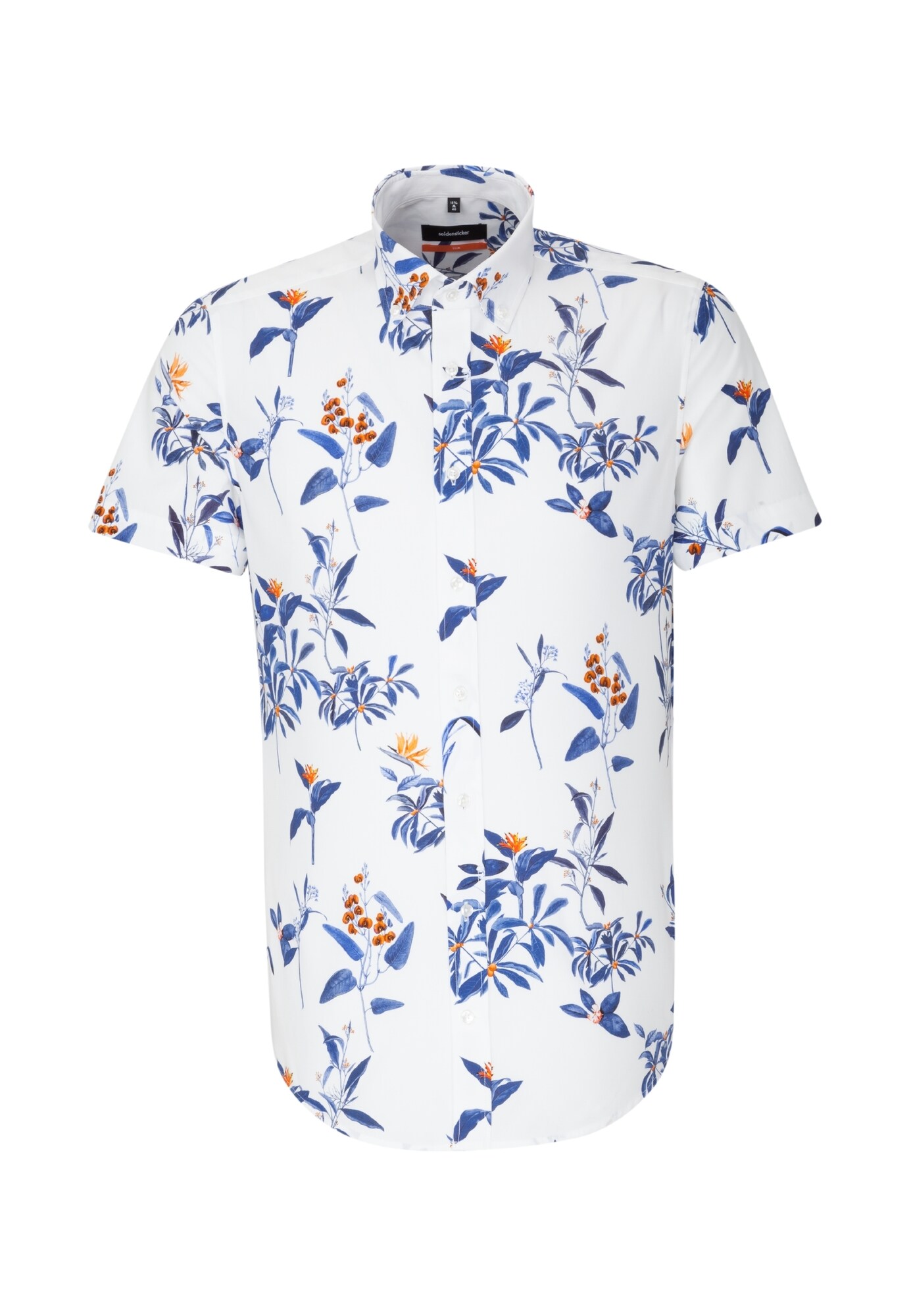 Seidensticker Heren Zakelijk Overhemd Blauw Sinaasappel Wit seidensticker kopen in de aanbieding