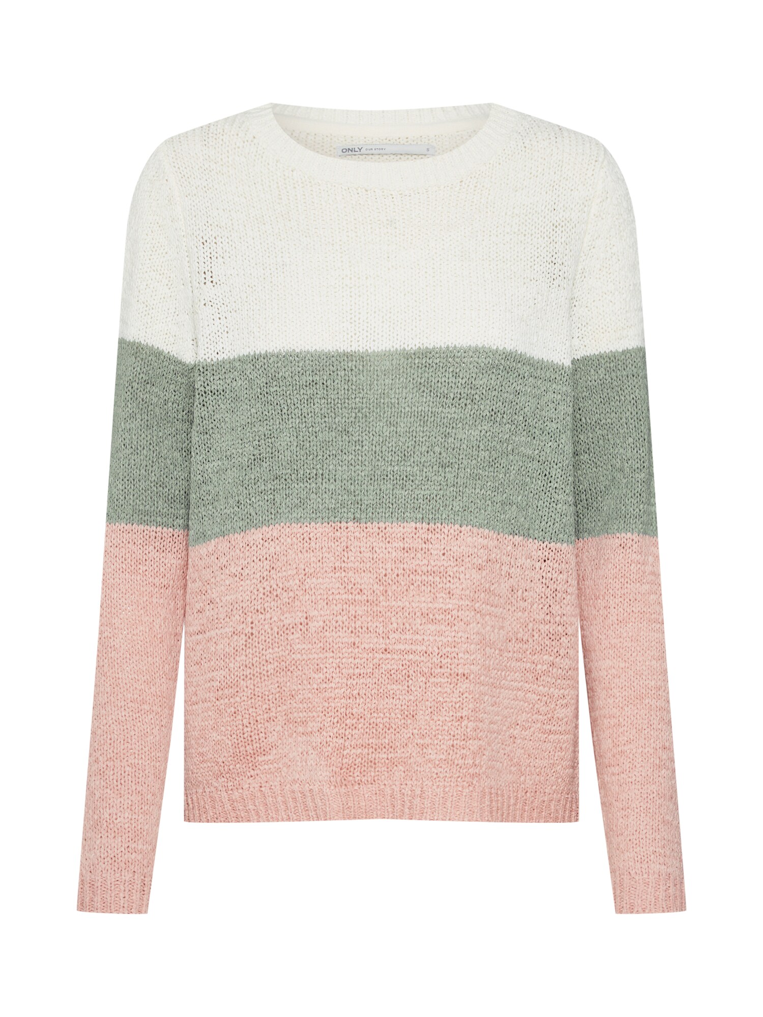 Only Dames Trui Geena Groen Rosa Wit only kopen in de aanbieding