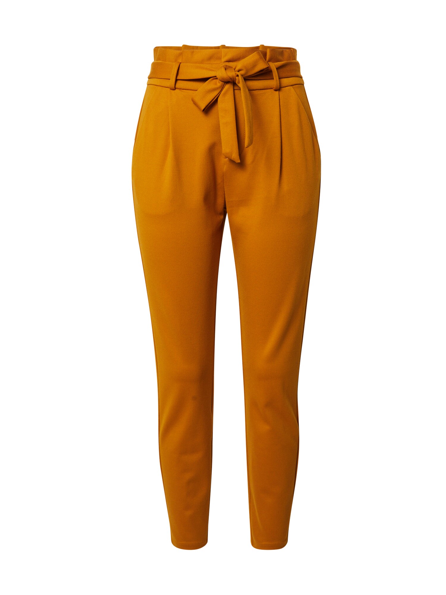 VERO MODA Klostuotos kelnės 'Eva'  ruda (konjako)