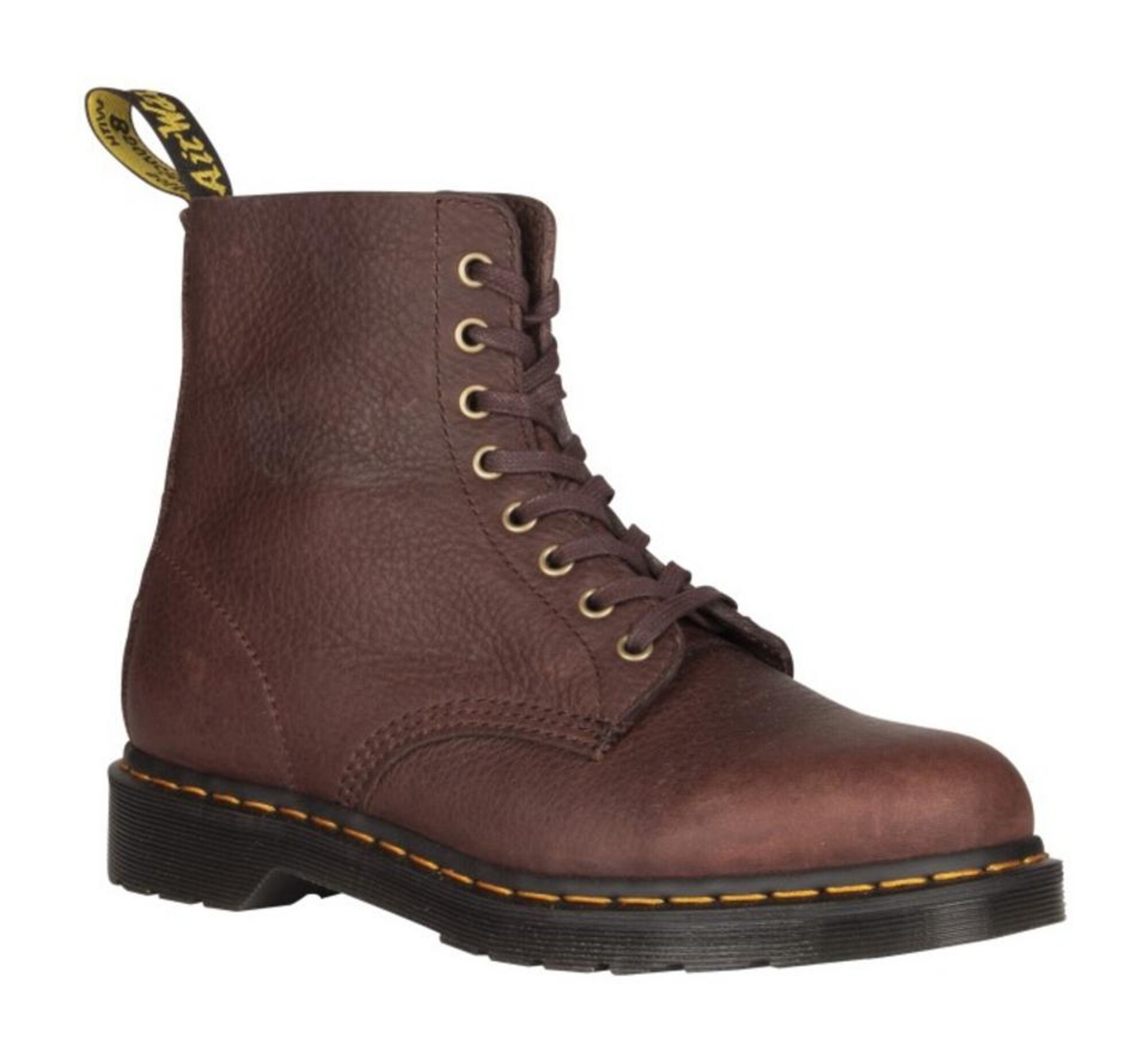 Dr. Martens Auliniai batai su raišteliais 'PASCAL'  tamsiai ruda / aukso geltonumo spalva / juoda