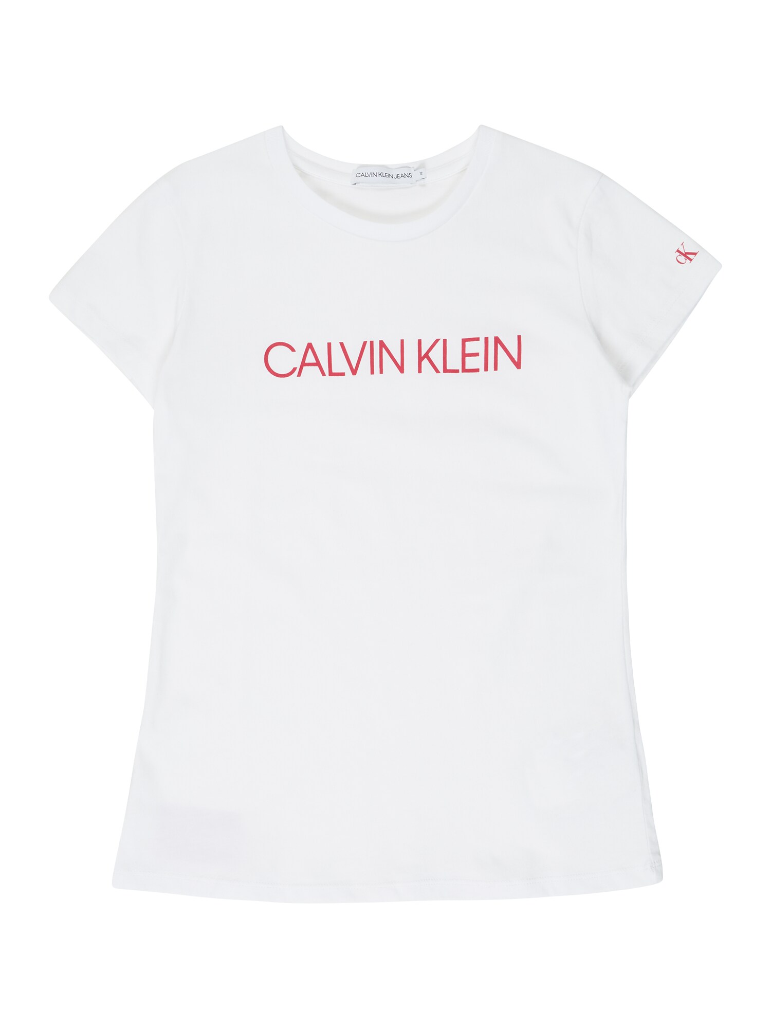 Calvin Klein Jeans Marškinėliai 'INSTITUTIONAL SS SLIM T-SHIRT'  balta