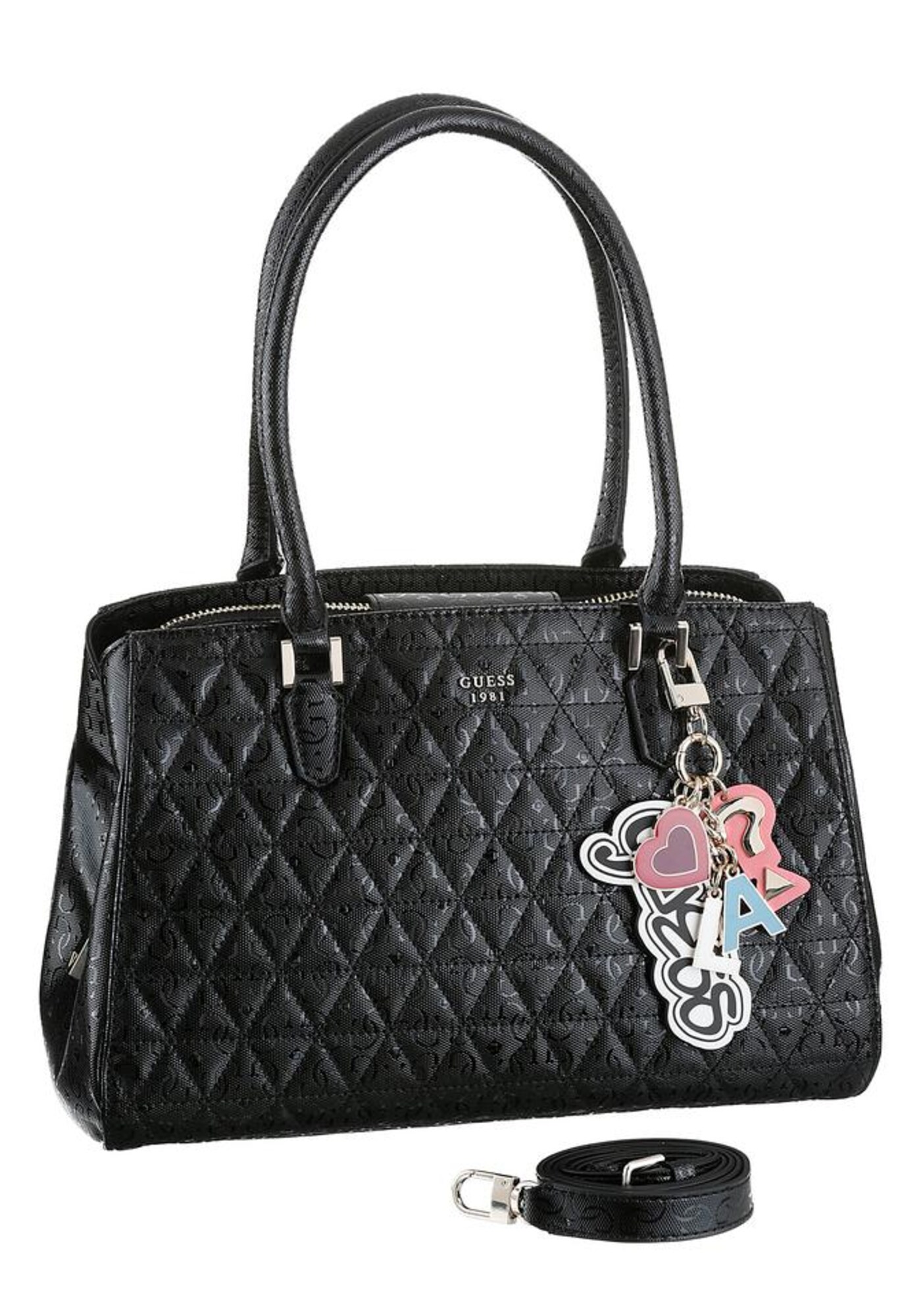 Guess Dames Handtas Tabbi Zwart guess kopen in de aanbieding