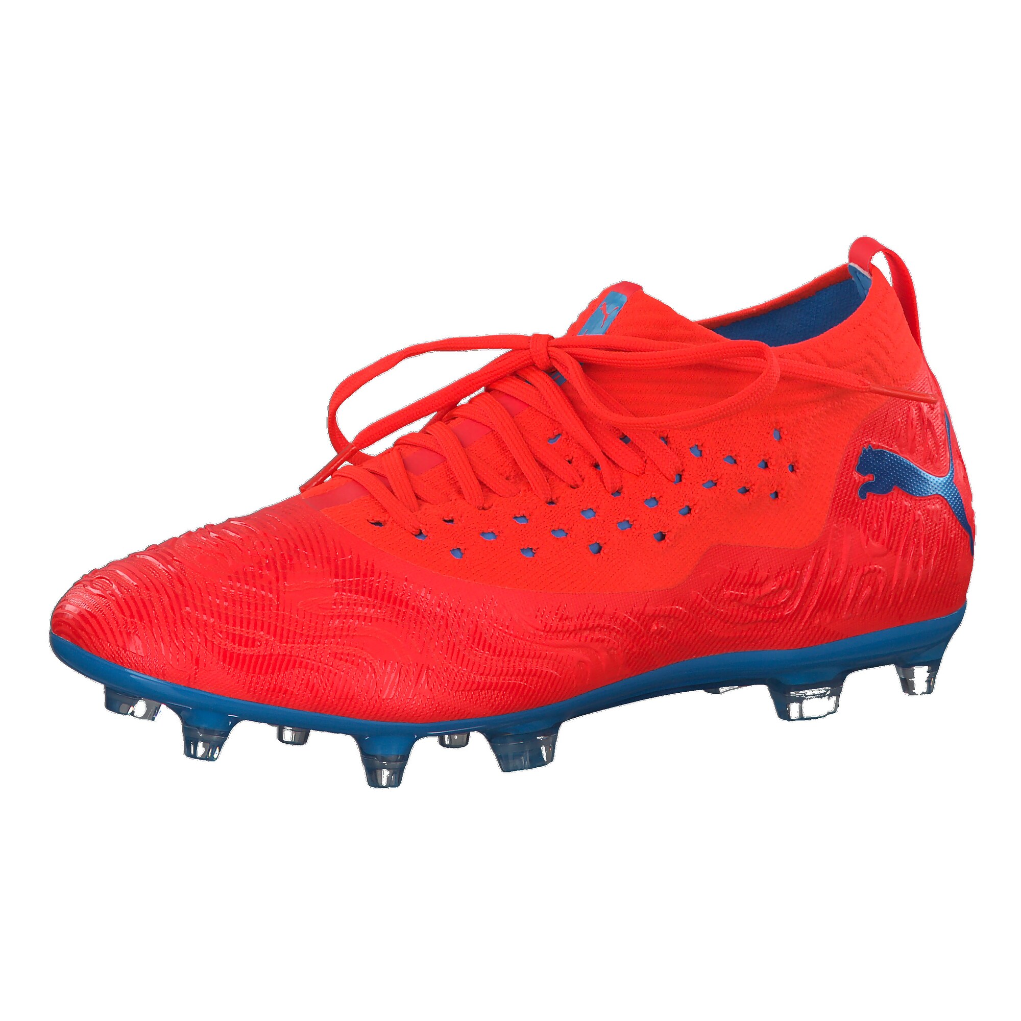 Puma Heren Voetbalschoen Future 192 Netfit Blauw Lichtrood puma kopen in de aanbieding