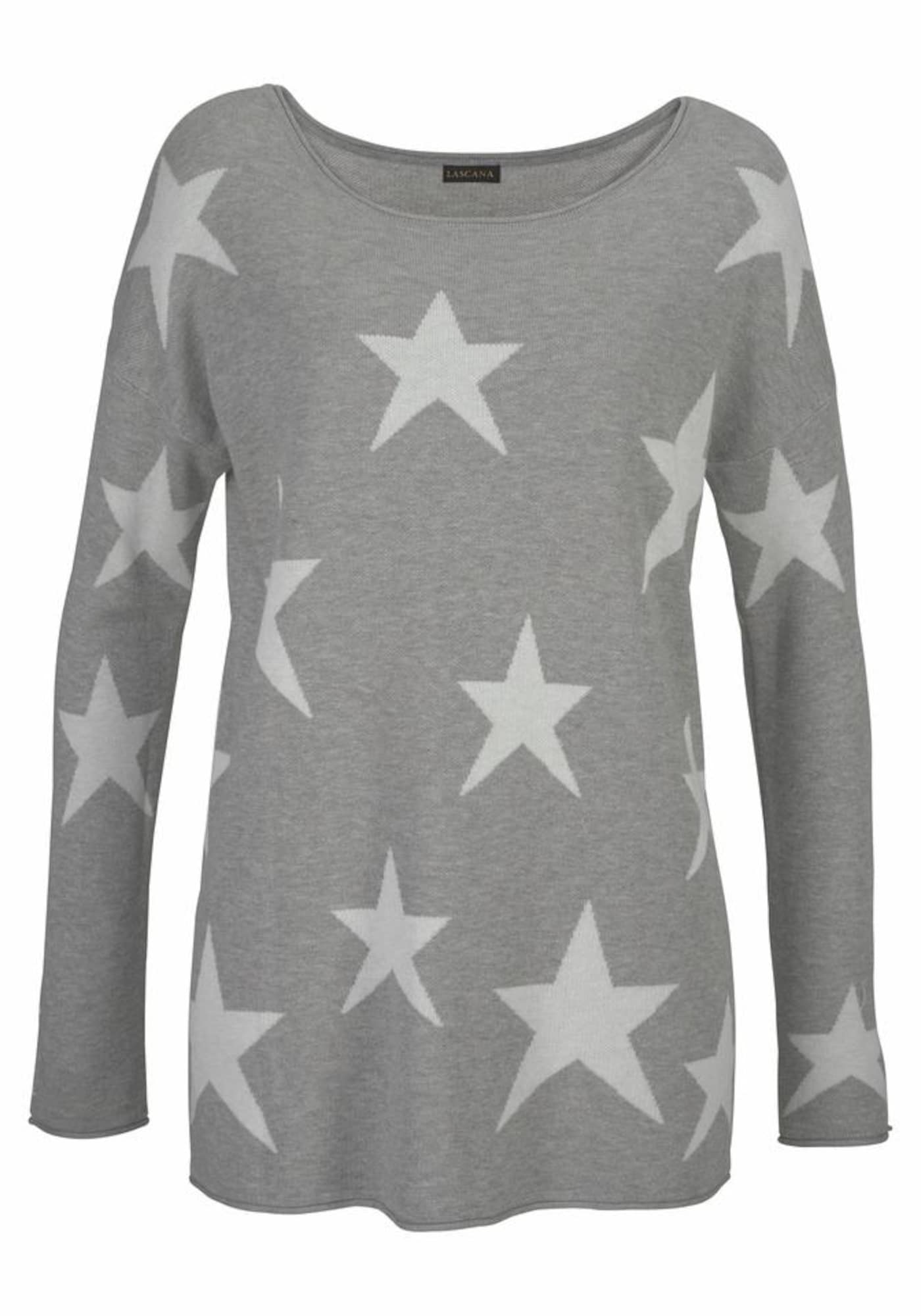 Lascana Dames Trui Grijs Gemeleerd Parelwit lascana kopen in de aanbieding