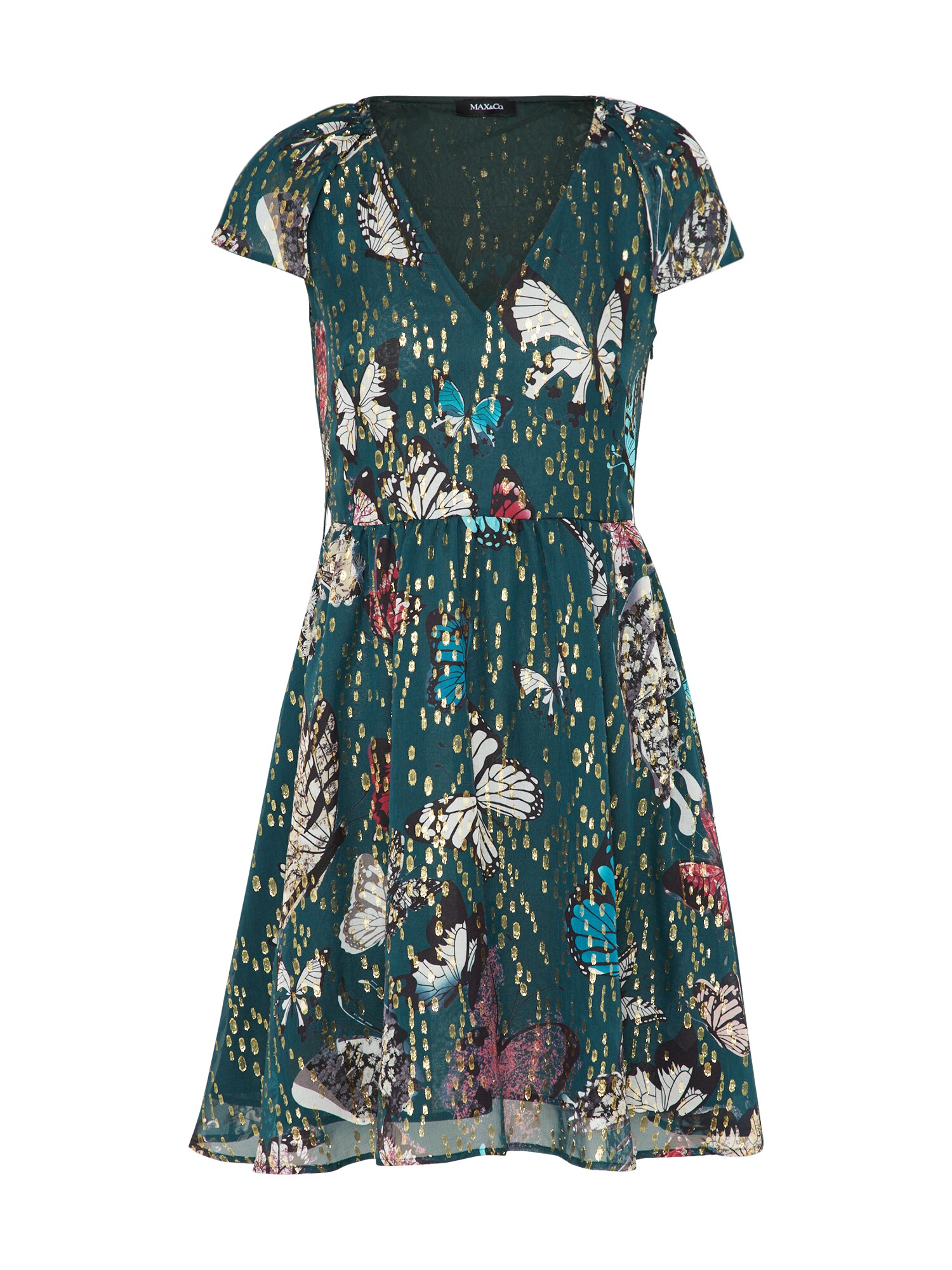 Maxco Dames Zomerjurk Panda Petrol Gemengde Kleuren maxco kopen in de aanbieding