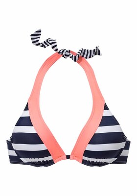 KangaROOS Top de bikini 'Anita'  navy / albaricique / blanco