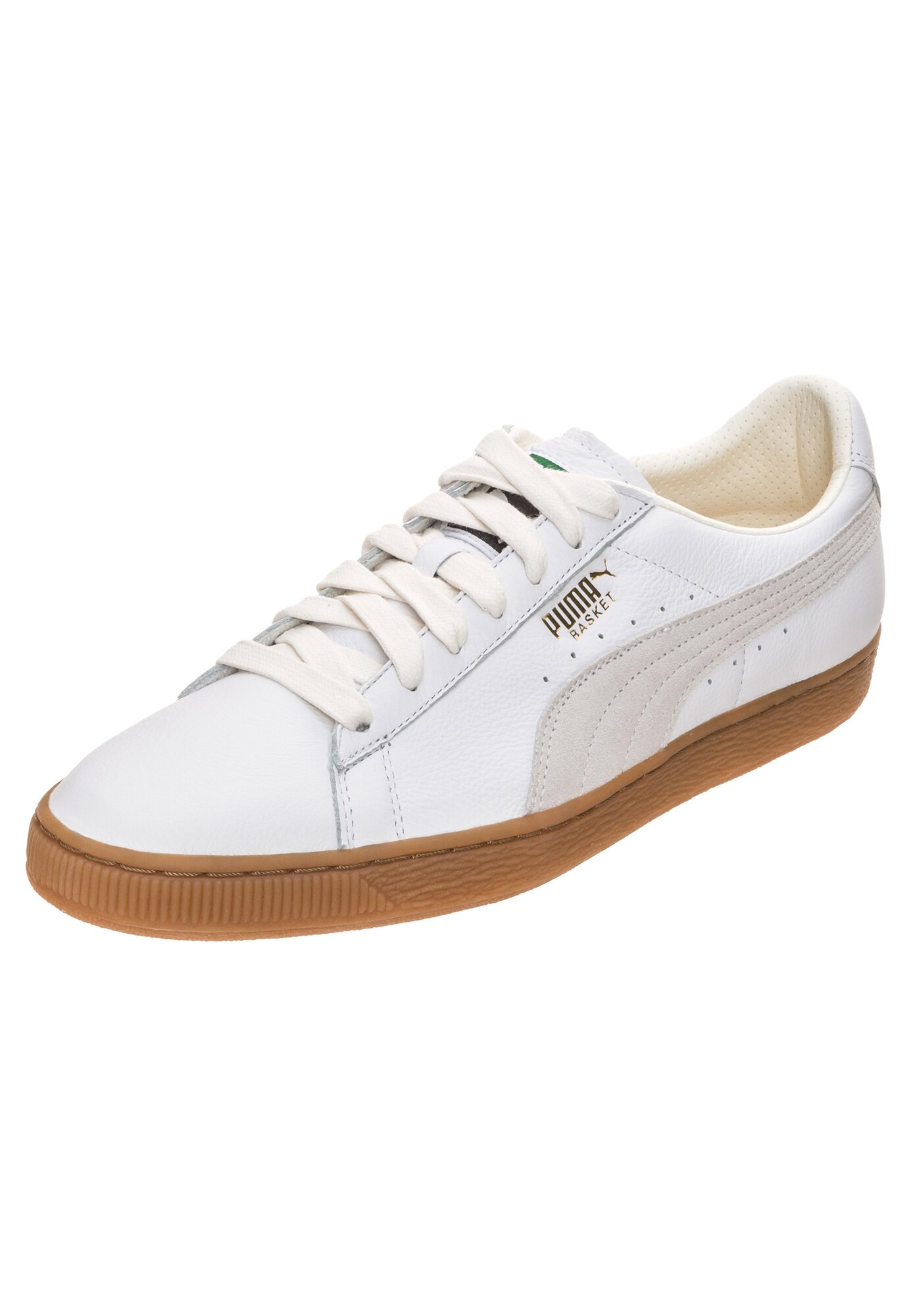Puma Heren Sneakers Laag Basket Classic Gum Deluxe Goud Wit puma kopen in de aanbieding