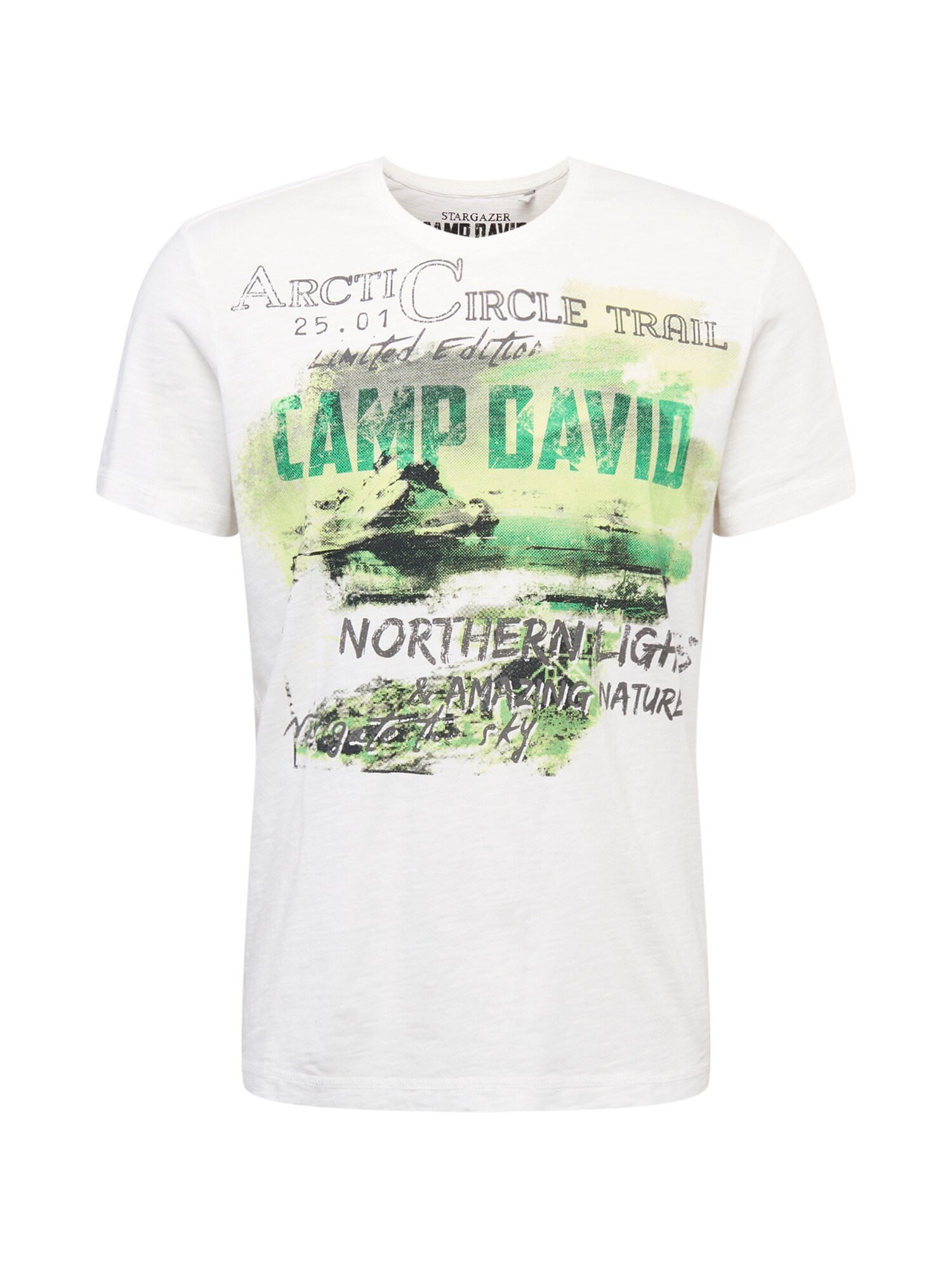 CAMP DAVID Marškinėliai  balta / žalia / antracito