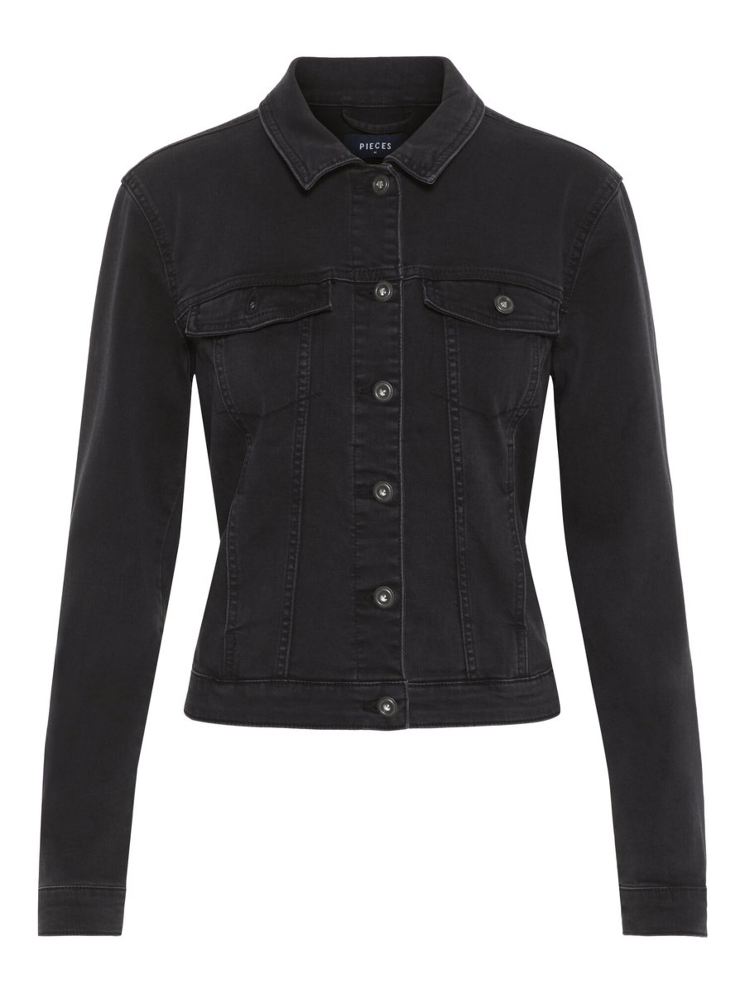 Pieces Dames Tussenjas Black Denim pieces kopen in de aanbieding