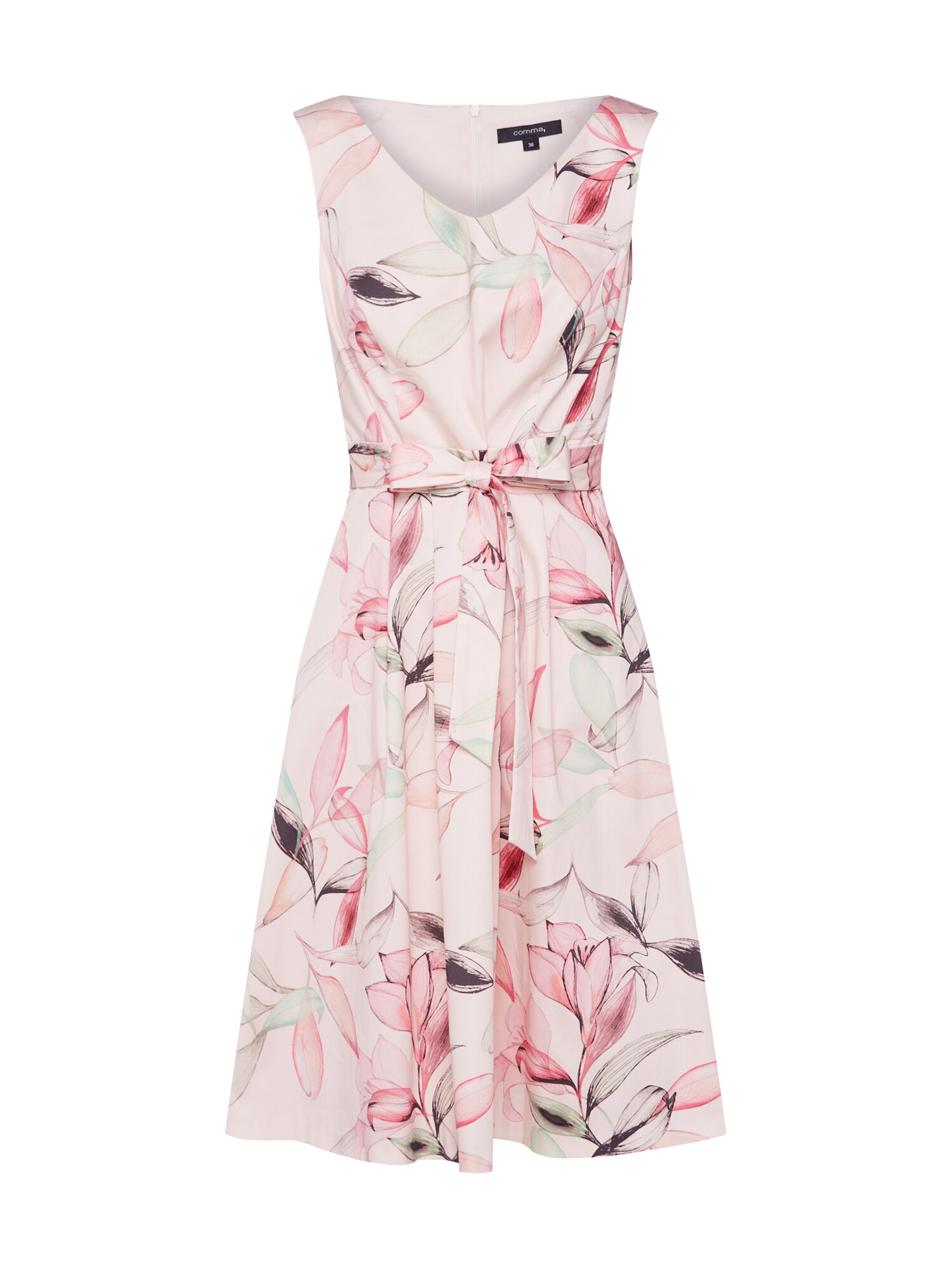 Comma Dames Zomerjurk Groen Rosa Zwart comma kopen in de aanbieding