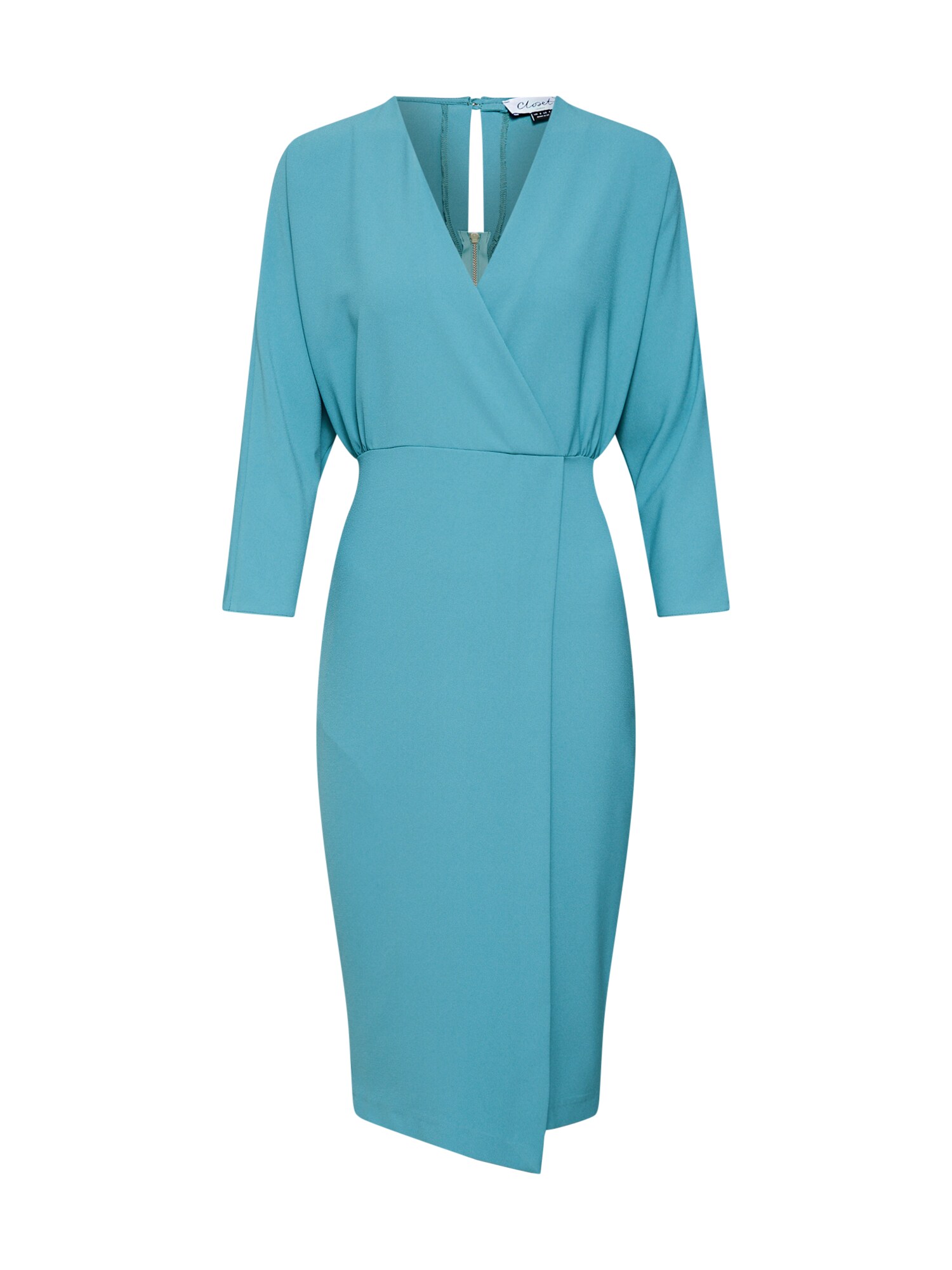 Closet London Dames Jurk Kimono Wrap Pencil Dress Turquoise closet london kopen in de aanbieding