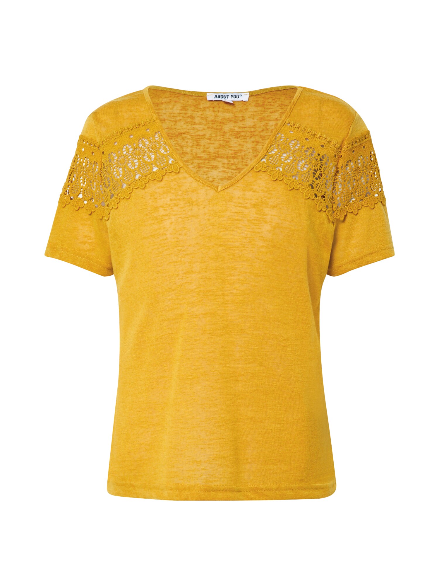 ABOUT YOU Marškinėliai 'Kimia'  geltona / garstyčių spalva