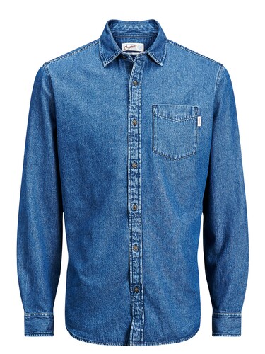 JACK & JONES Langarmhemd Casual Denim blue denim