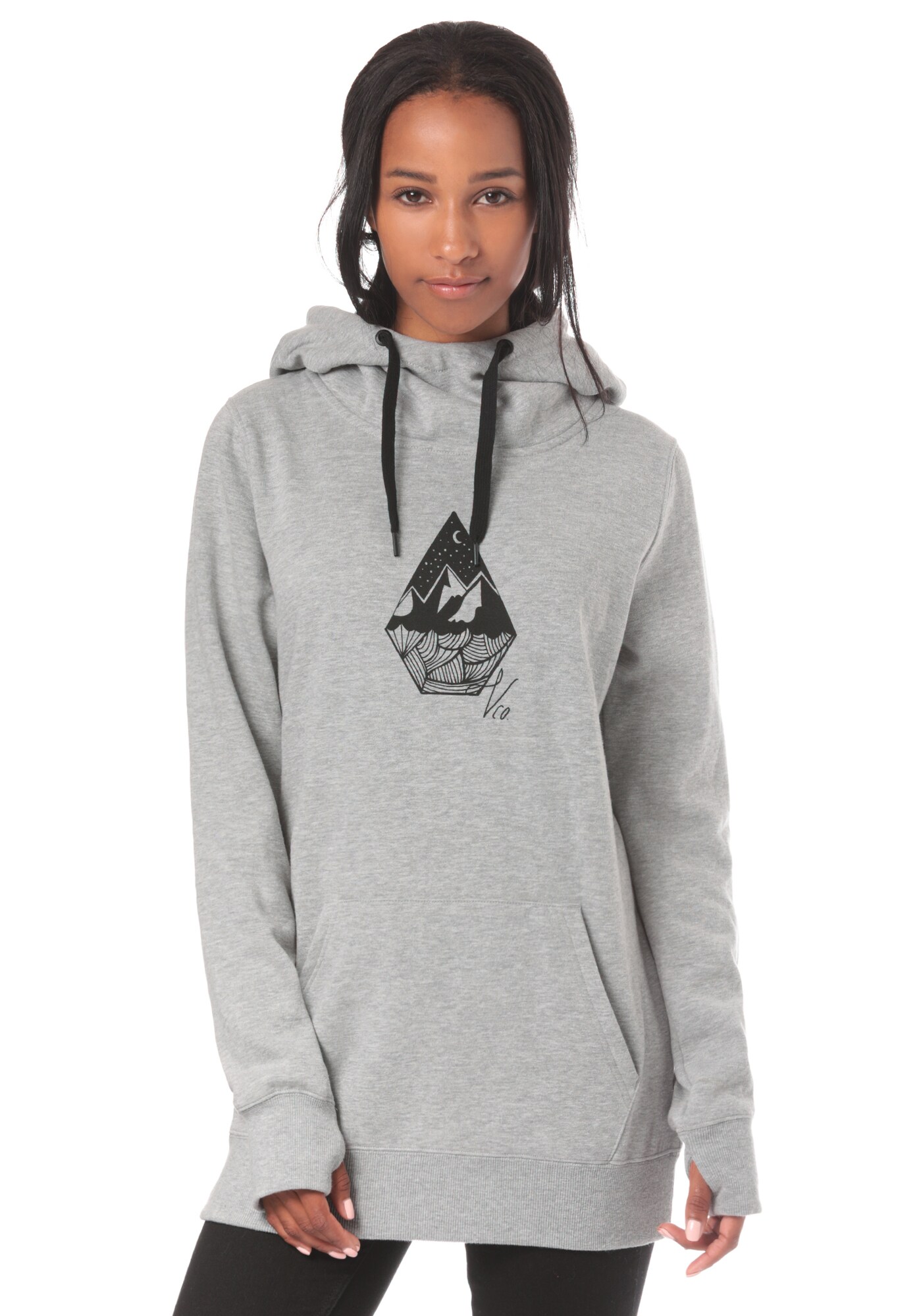 Volcom Dames Sweatshirt Costus Grijs Gemeleerd volcom kopen in de aanbieding