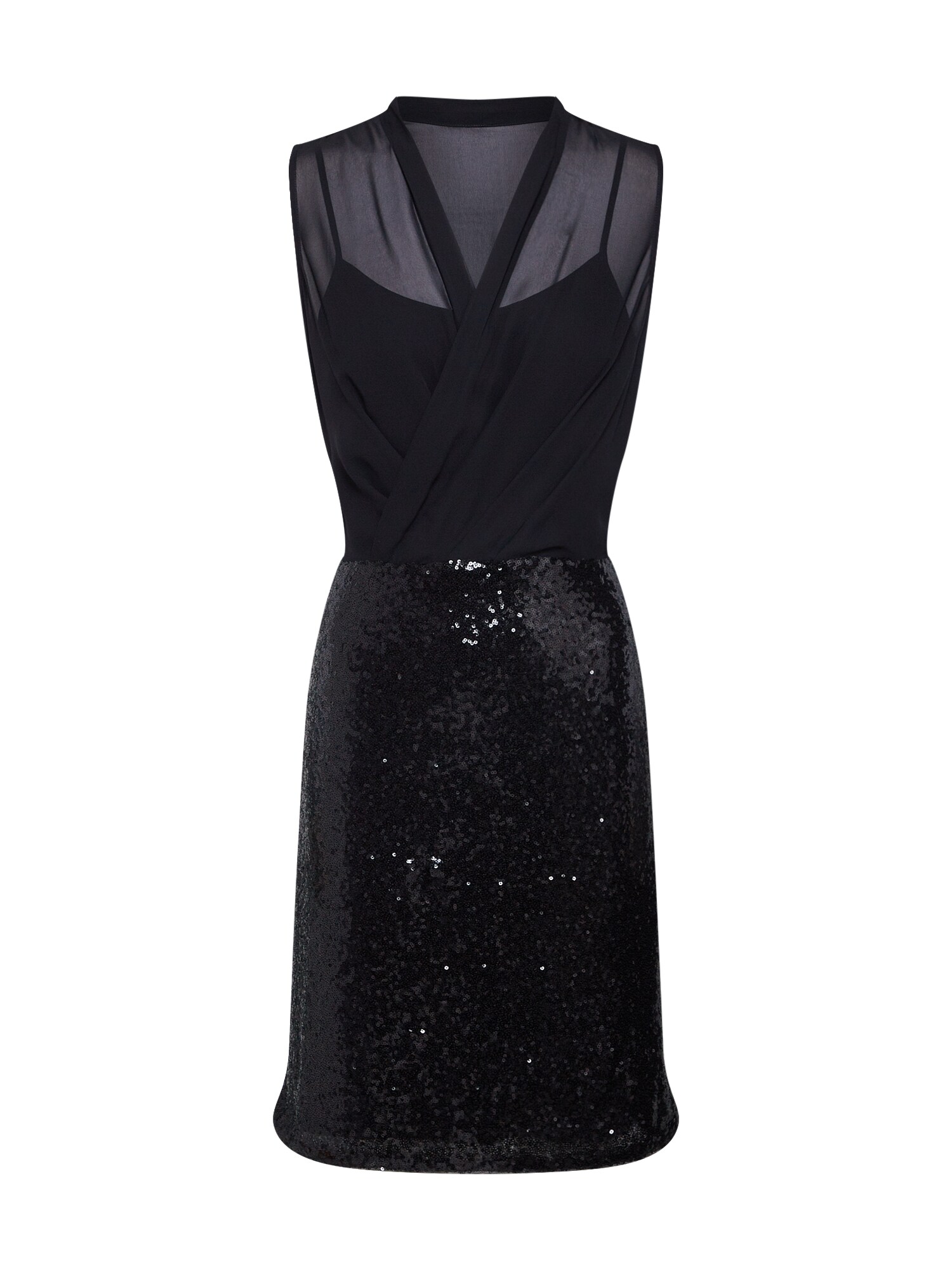 Comma Dames Cocktailjurk Kleid Kurz Zwart comma kopen in de aanbieding