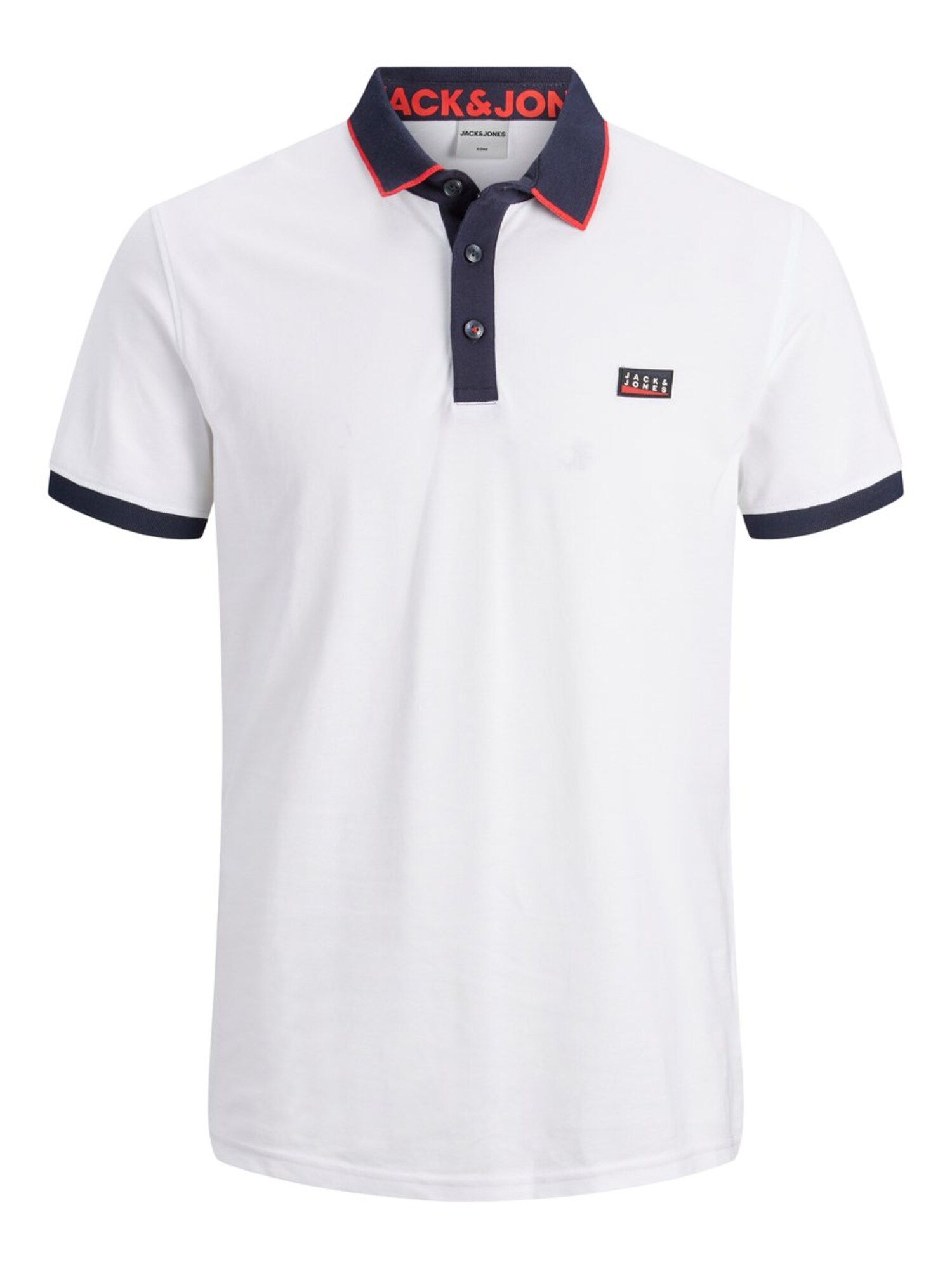 JACK & JONES Marškinėliai  tamsiai mėlyna / šviesiai raudona / balta