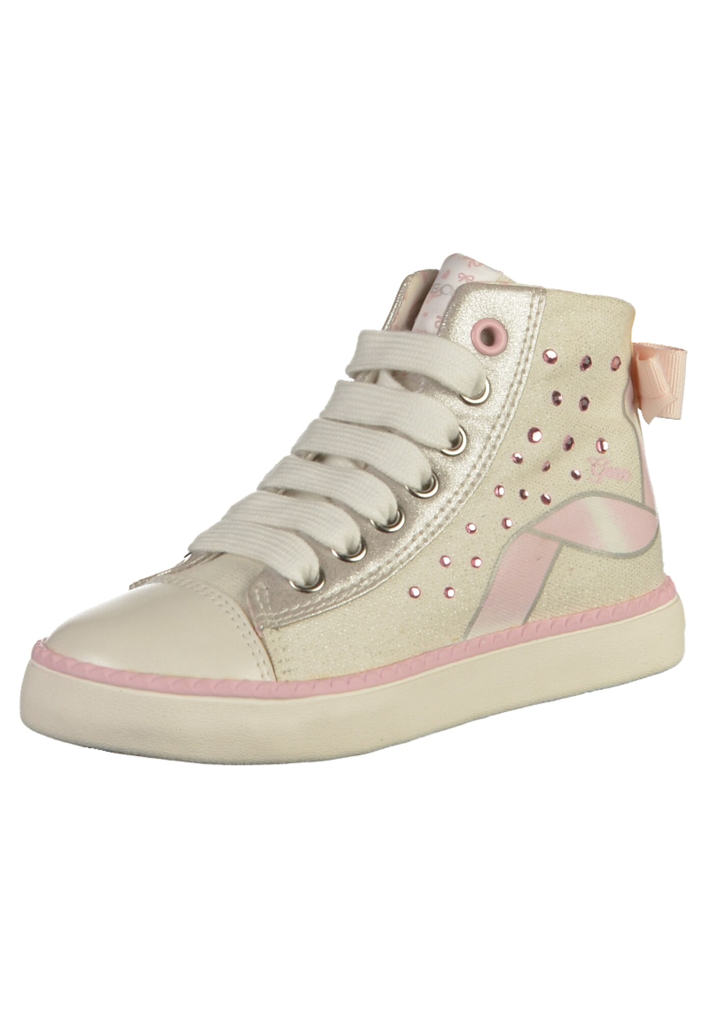 Geox Meisjes Sneakers Beige Rosa geox kopen in de aanbieding