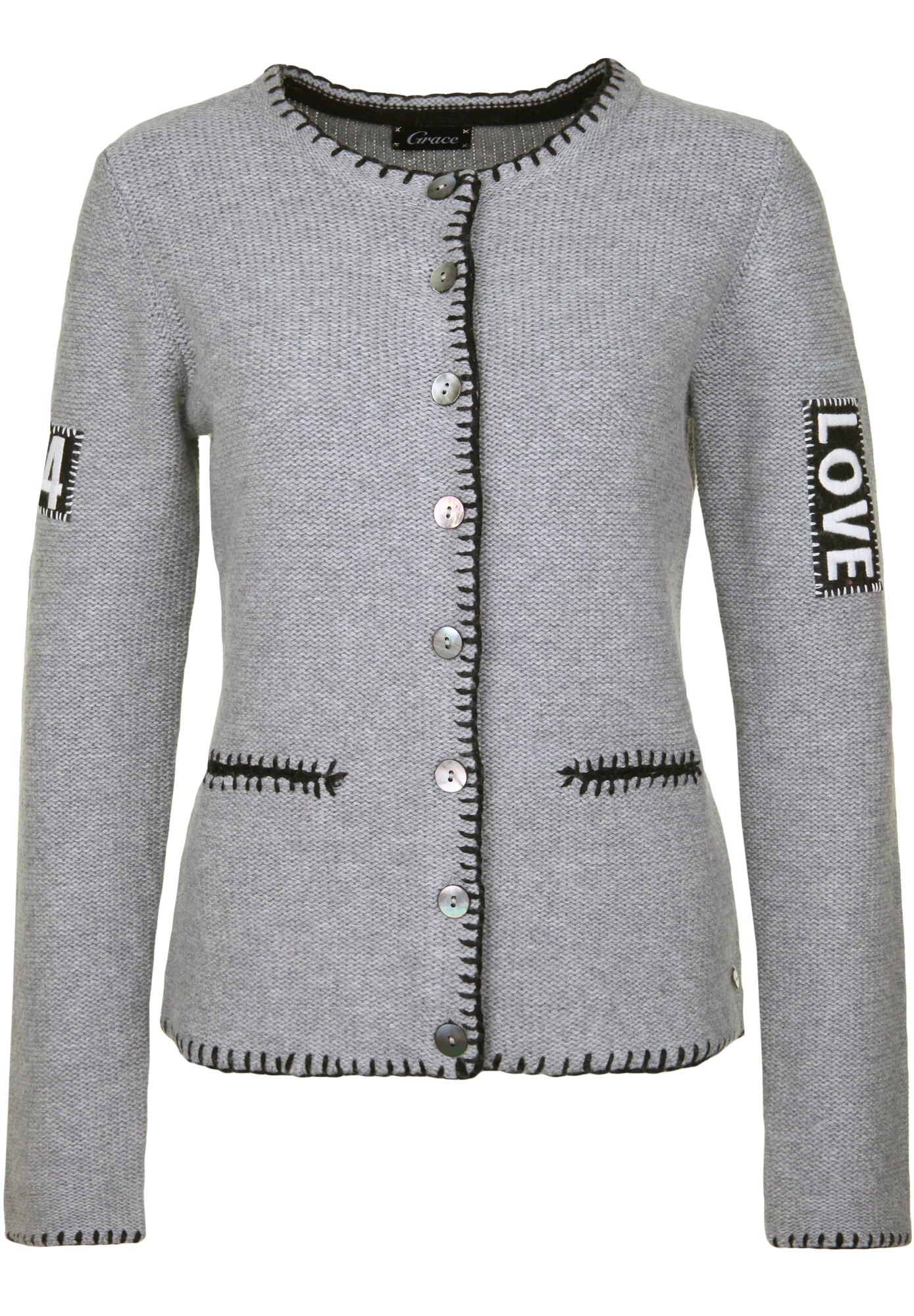 Grace Dames Gebreid Vest Grijs grace kopen in de aanbieding