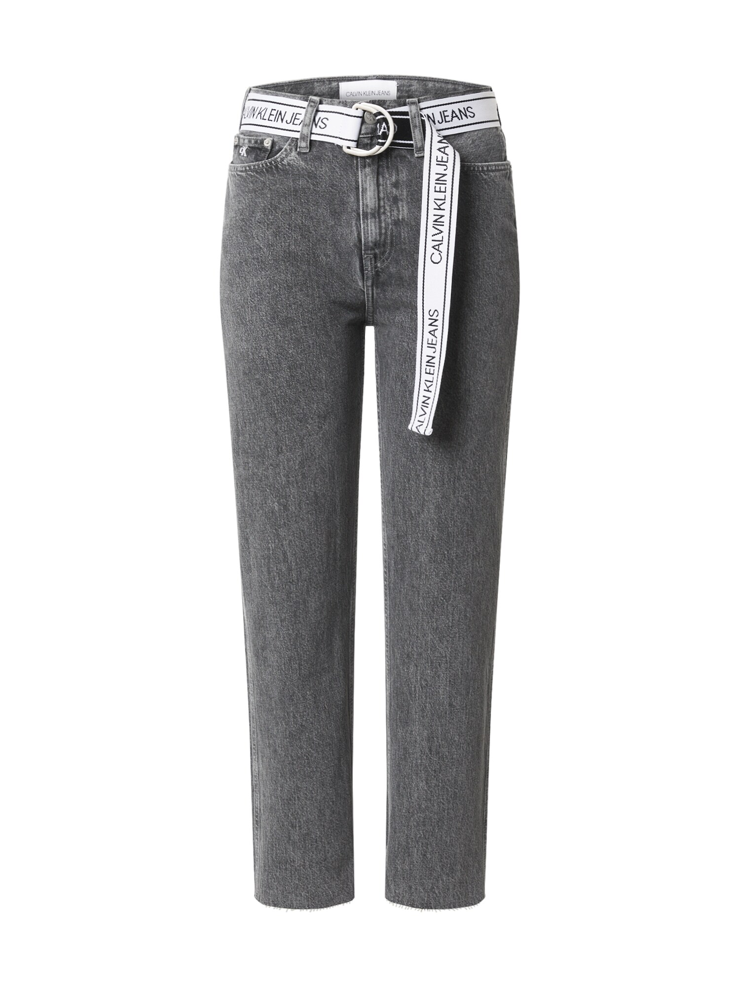 Calvin Klein Jeans Džinsai 'CKJ 030 HIGH RISE STRAIGHT ANKLE'  margai juoda