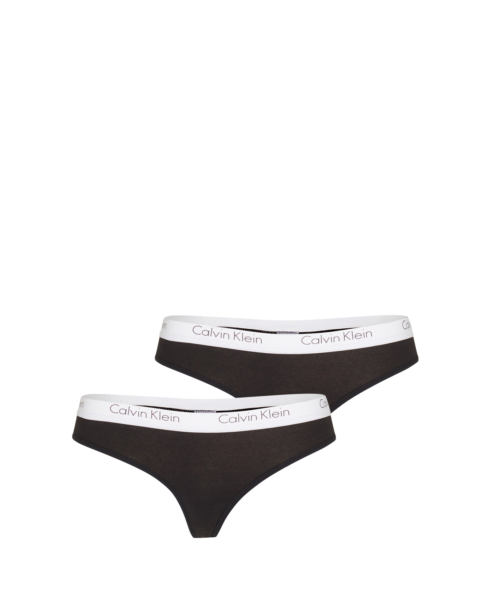 Calvin Klein Underwear Dames String 2Pk Thong Zwart Wit calvin klein underwear kopen in de aanbieding