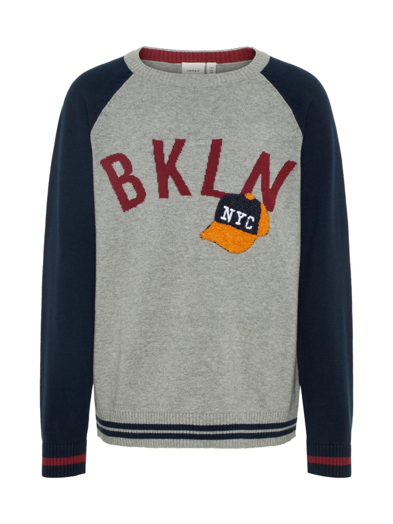 Name It Jongens Trui Navy Grijs Gemeleerd Rood name it kopen in de aanbieding