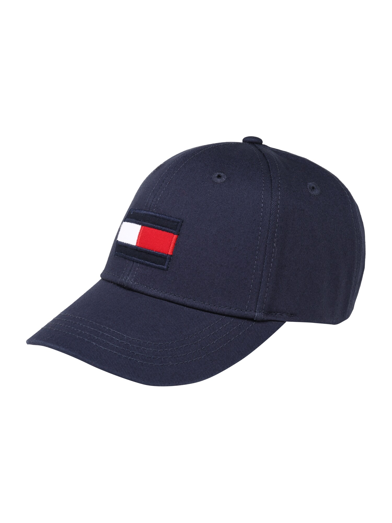 TOMMY HILFIGER Megzta kepurė 'BIG FLAG CAP'  nakties mėlyna