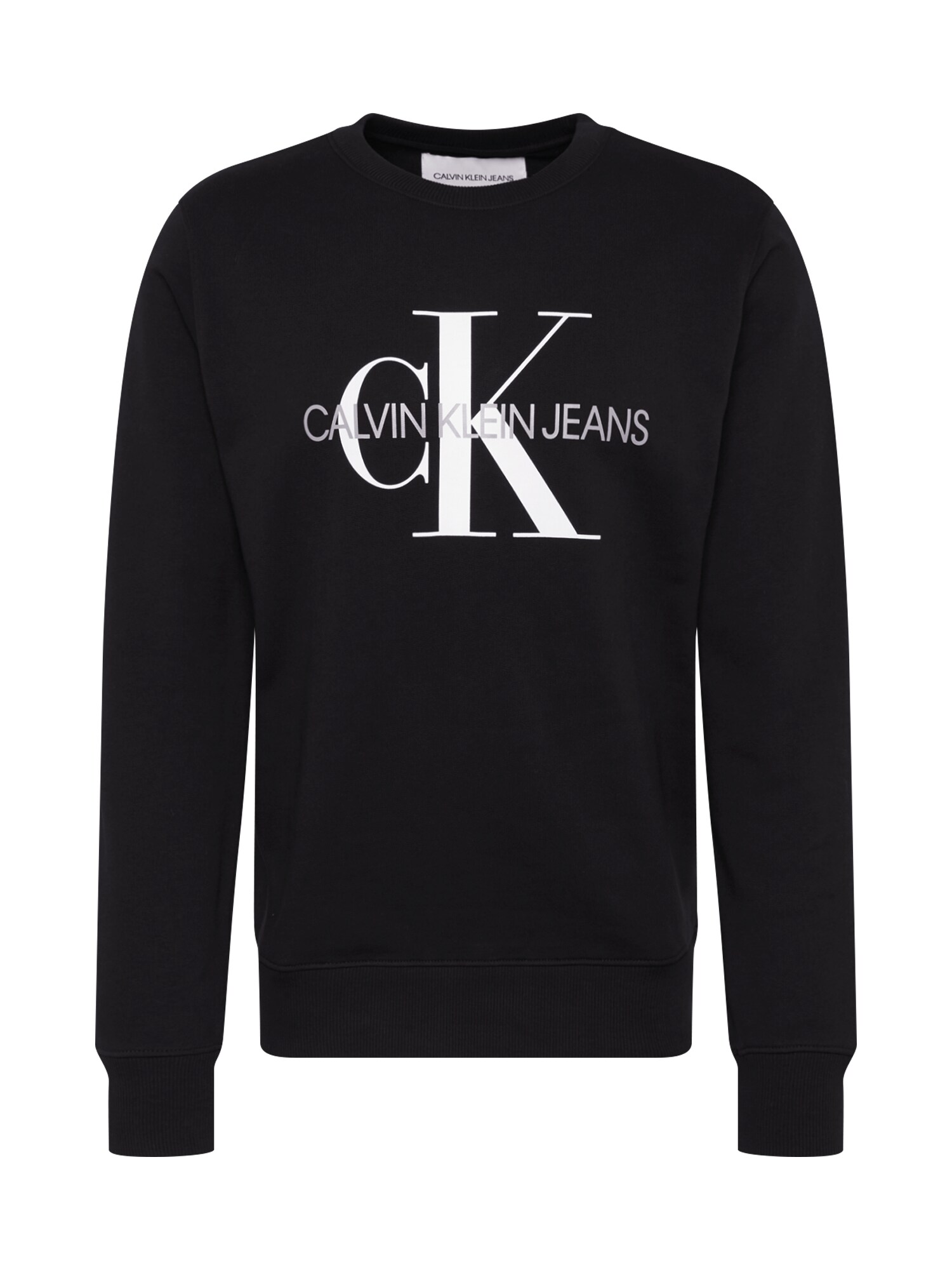 Calvin Klein Jeans Megztinis be užsegimo 'CORE MONOGRAM LOGO SWEATSHIRT'  juoda
