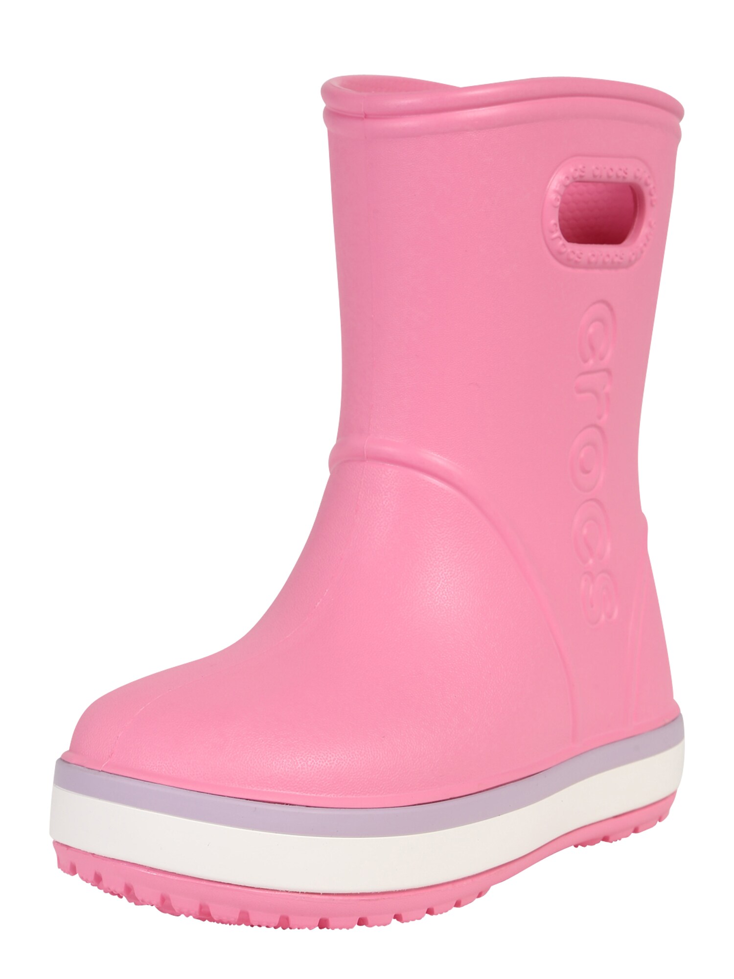 Crocs Guminiai batai 'Crocband Rain'  šviesiai rožinė / balta