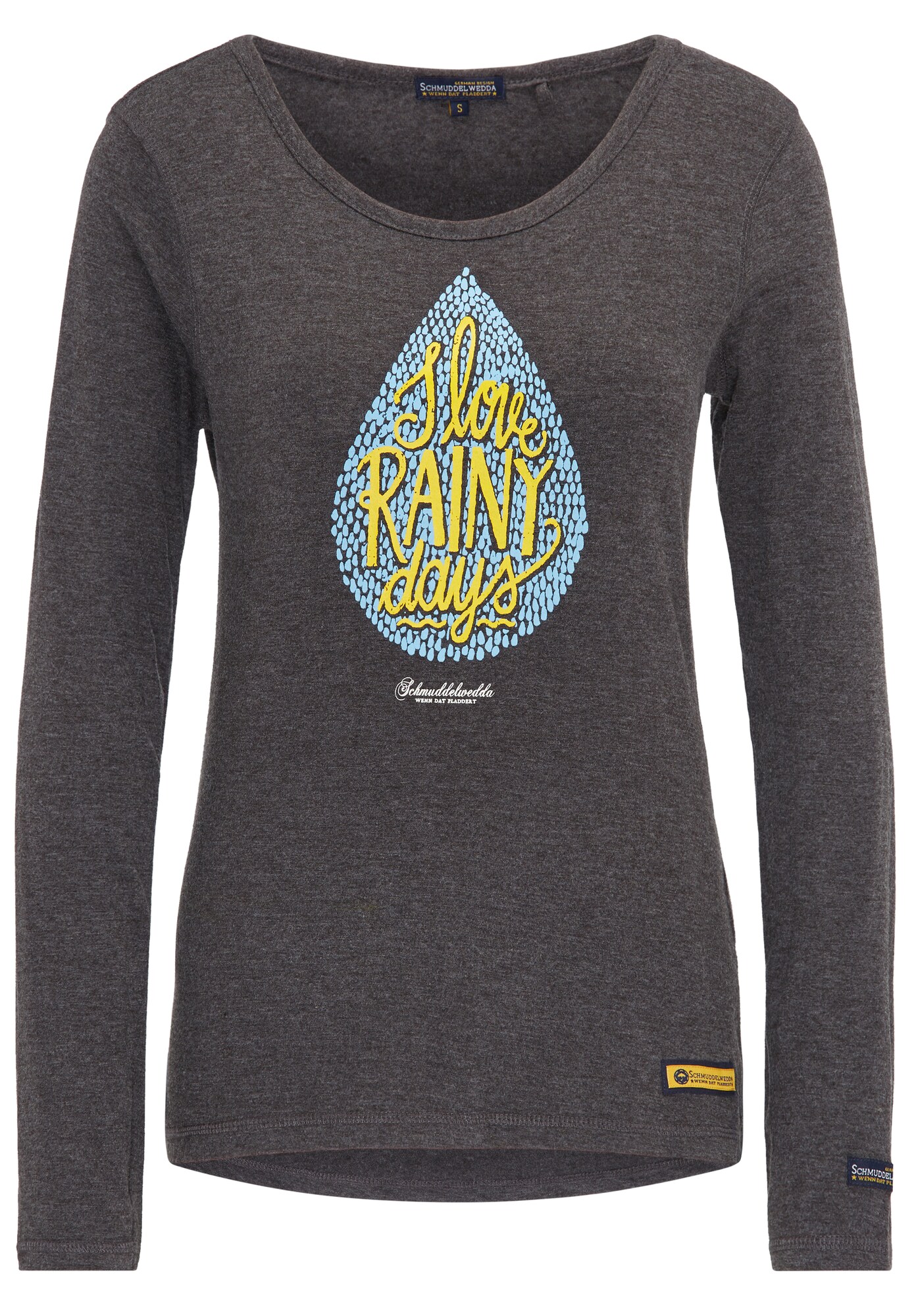Schmuddelwedda Dames Shirt Lichtblauw Geel Grijs Gemeleerd schmuddelwedda kopen in de aanbieding