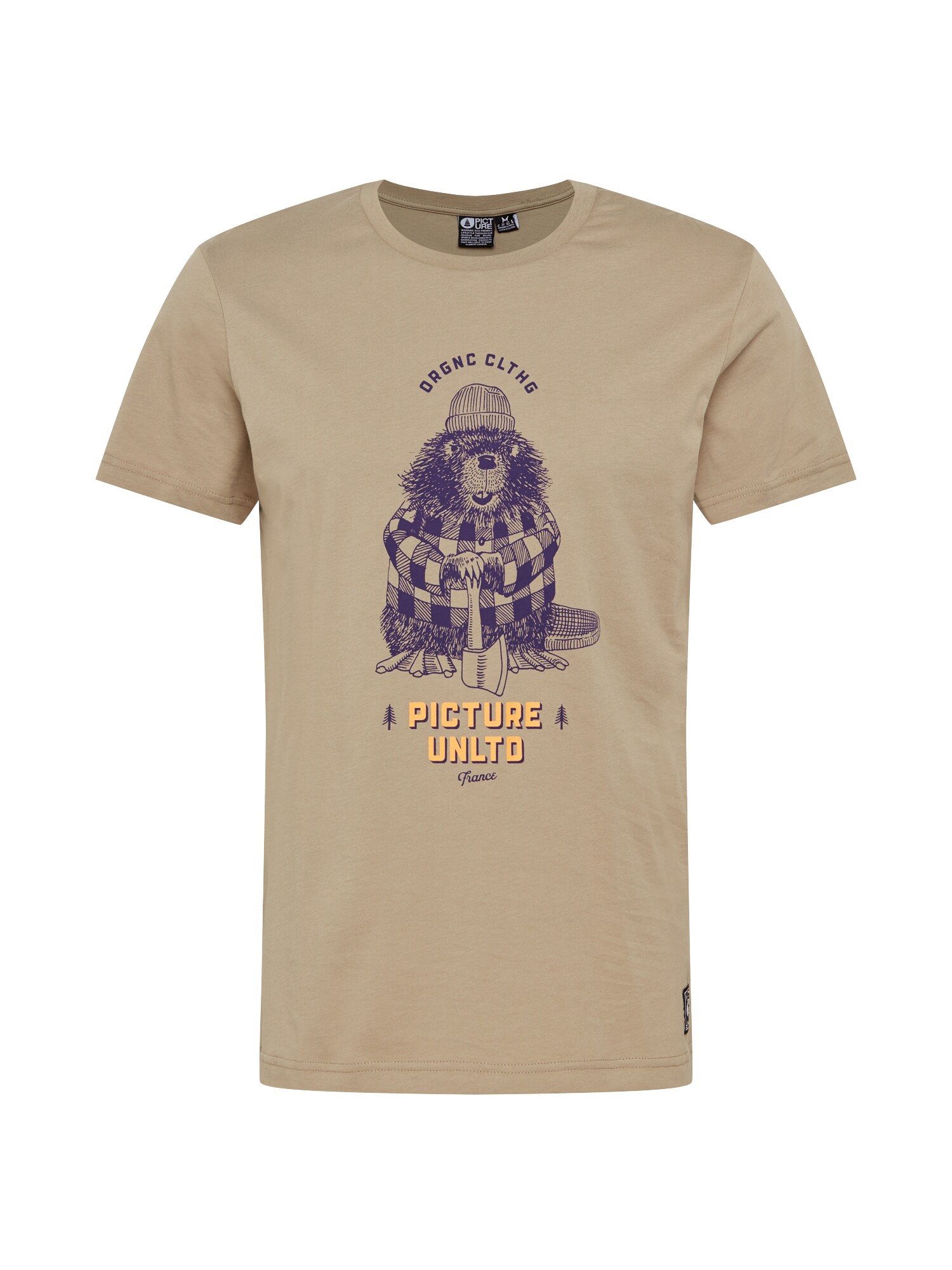 Picture Organic Clothing Sportiniai marškinėliai 'CASTORY'  violetinė-mėlyna / geltona / rusvai žalia