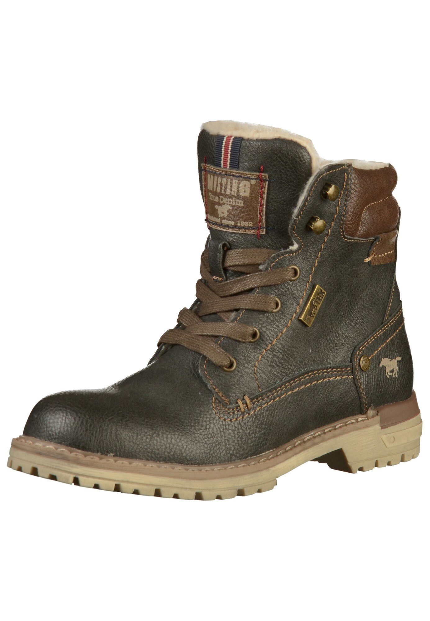 Mustang Jongens Laarzen Bruin Donkergrijs mustang kopen in de aanbieding