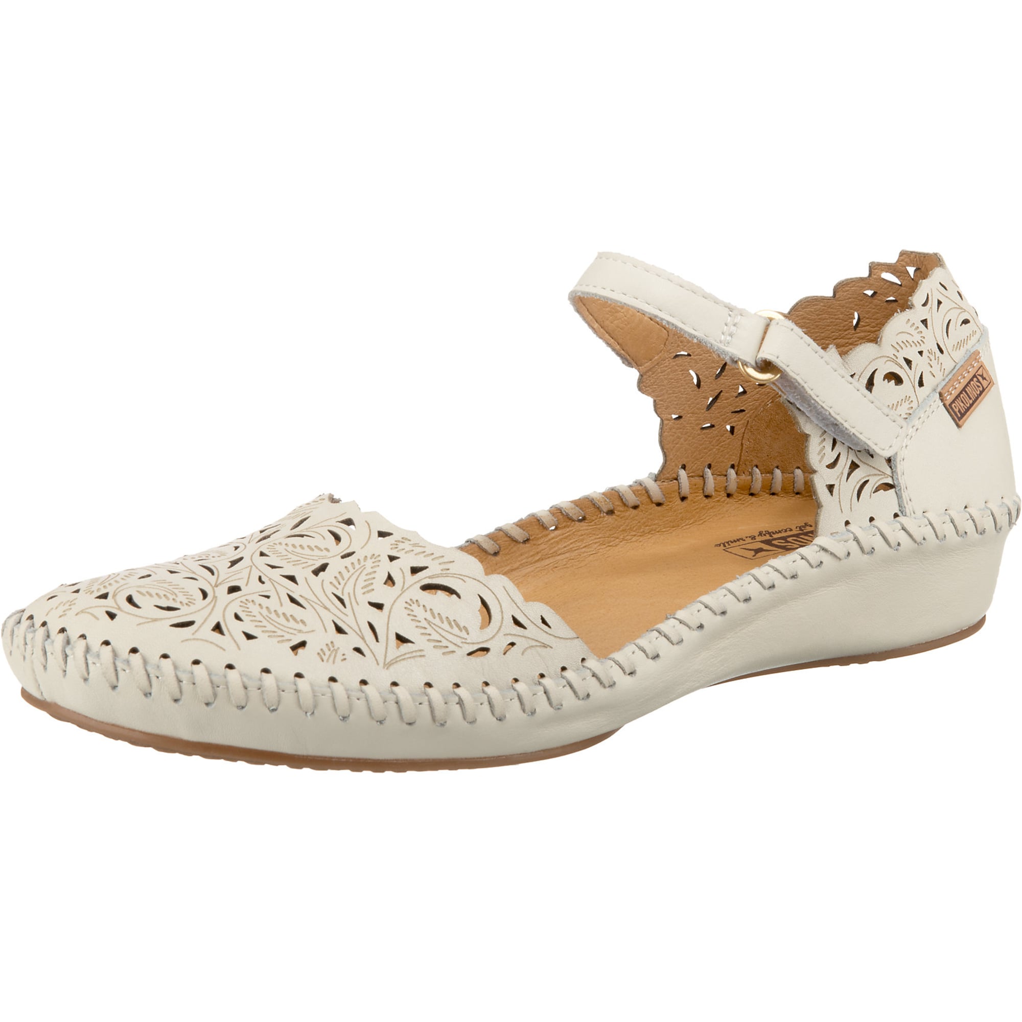 PIKOLINOS Balerini cu curea glezna 'P. Vallarta'  alb