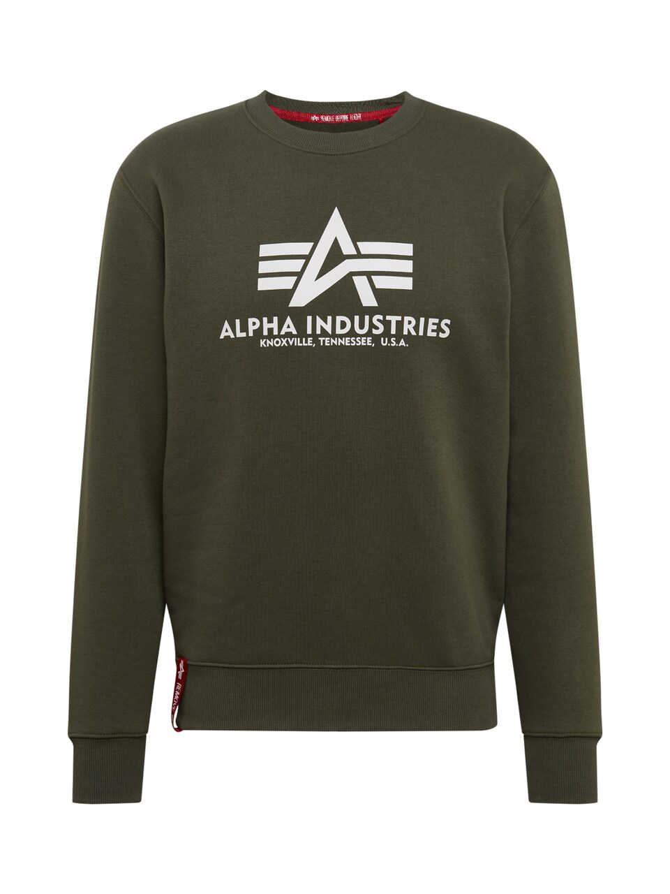 Sweatshirt oliv / röd