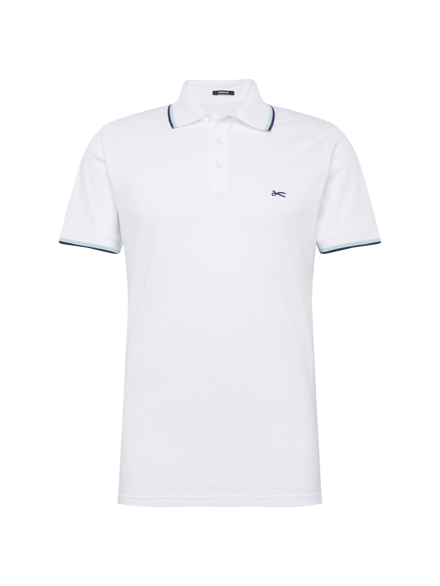 Denham Heren Shirt Tipped Polo Spq Wit denham kopen in de aanbieding