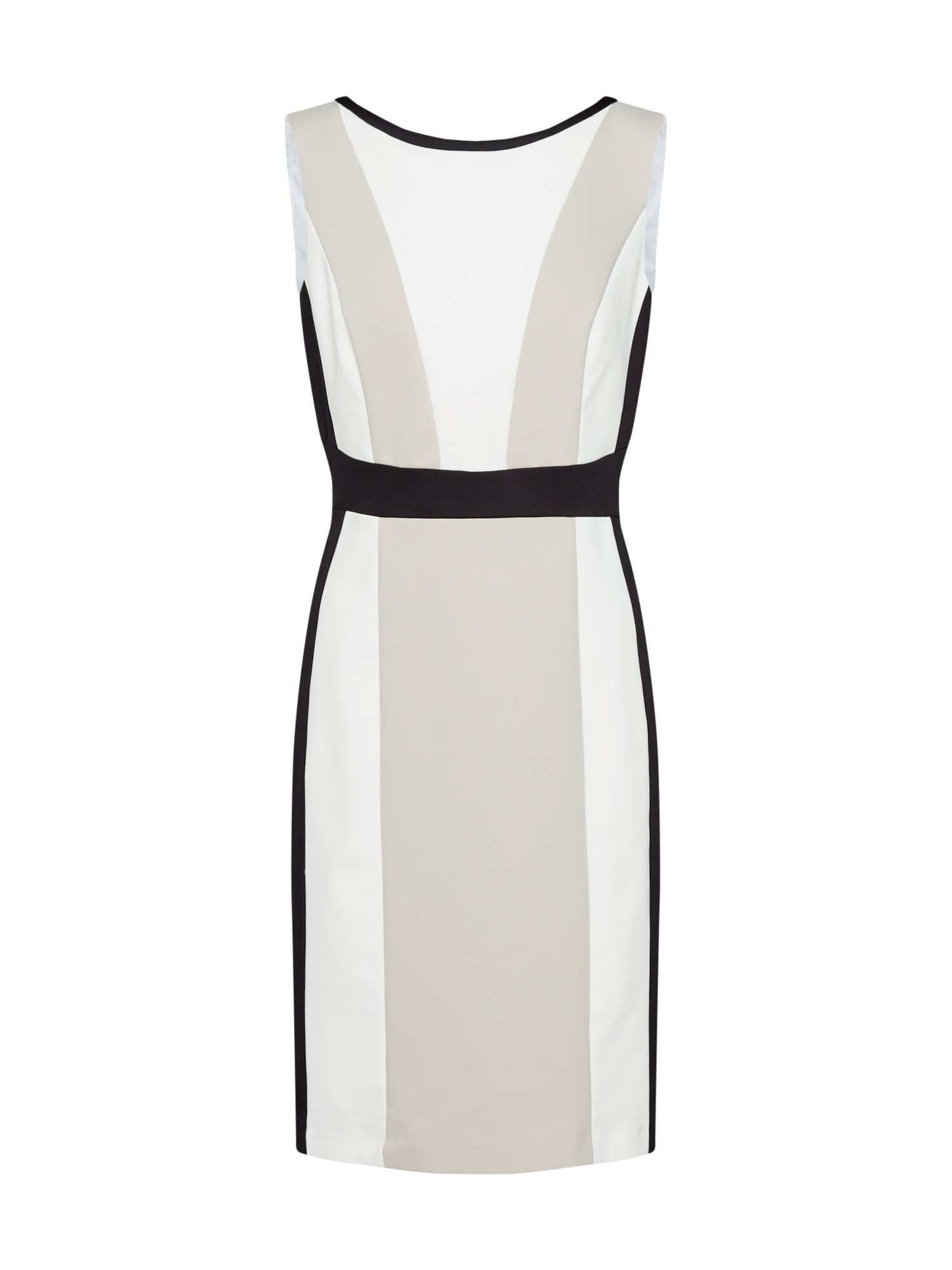 Soliver Black Label Dames Kokerjurk Beige Zwart Wit soliver black label kopen in de aanbieding