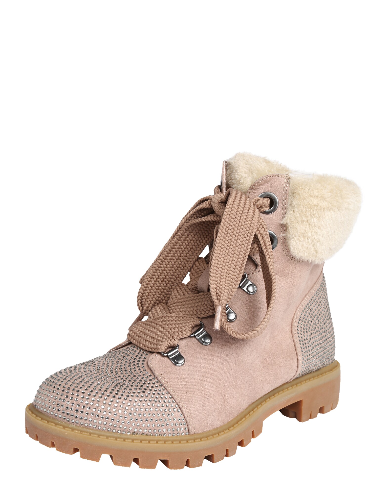 Tamaris Dames Veterlaarsjes Lichtbeige Oudroze tamaris kopen in de aanbieding